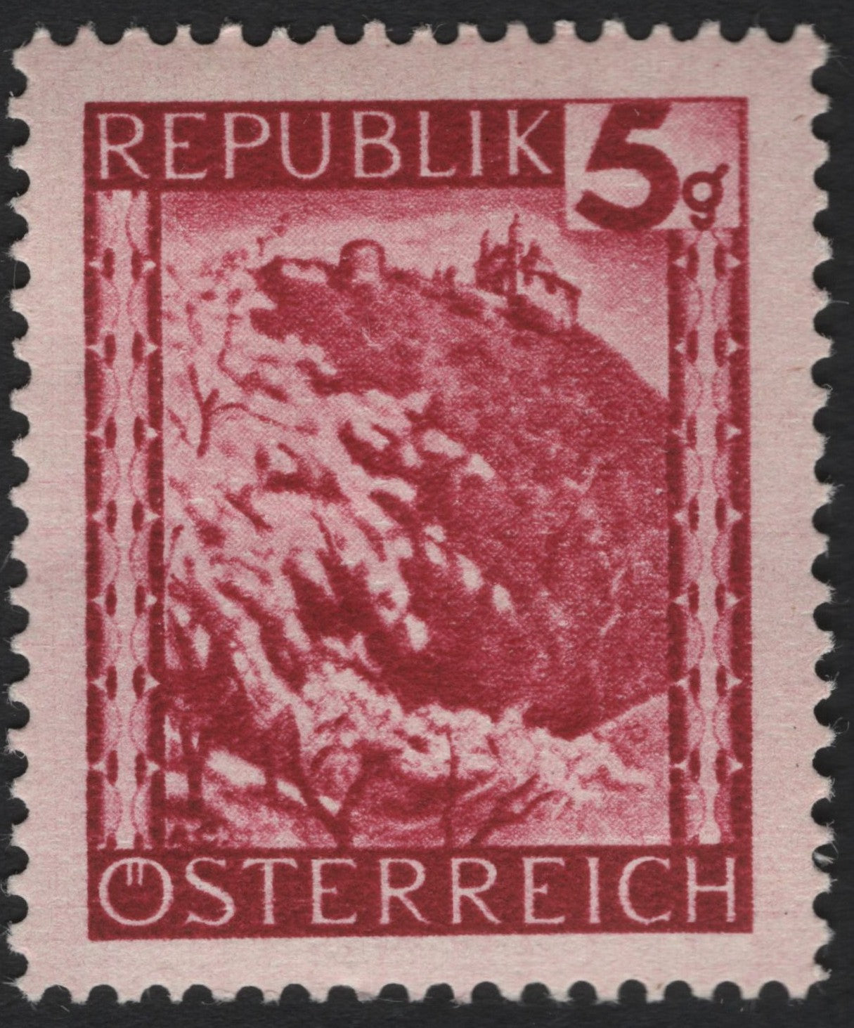 SCG5015 - Austria 1945 – 5 Groschen Fortress on Hilltop