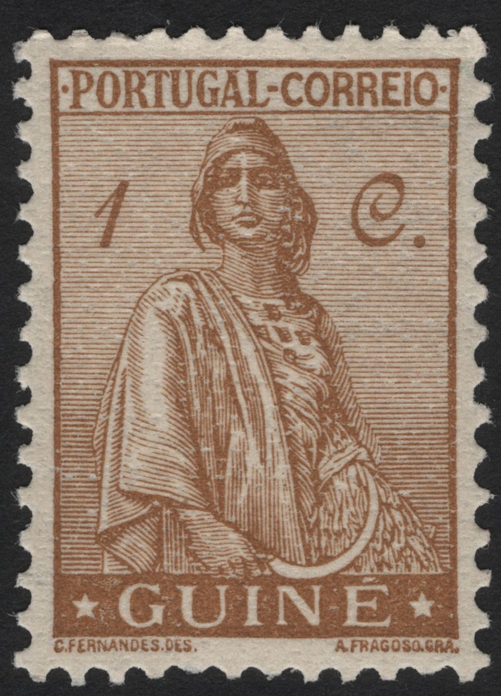 SCG5016 - Portuguese Guinea 1914 – Ceres Issue, 1 Centavo Brown