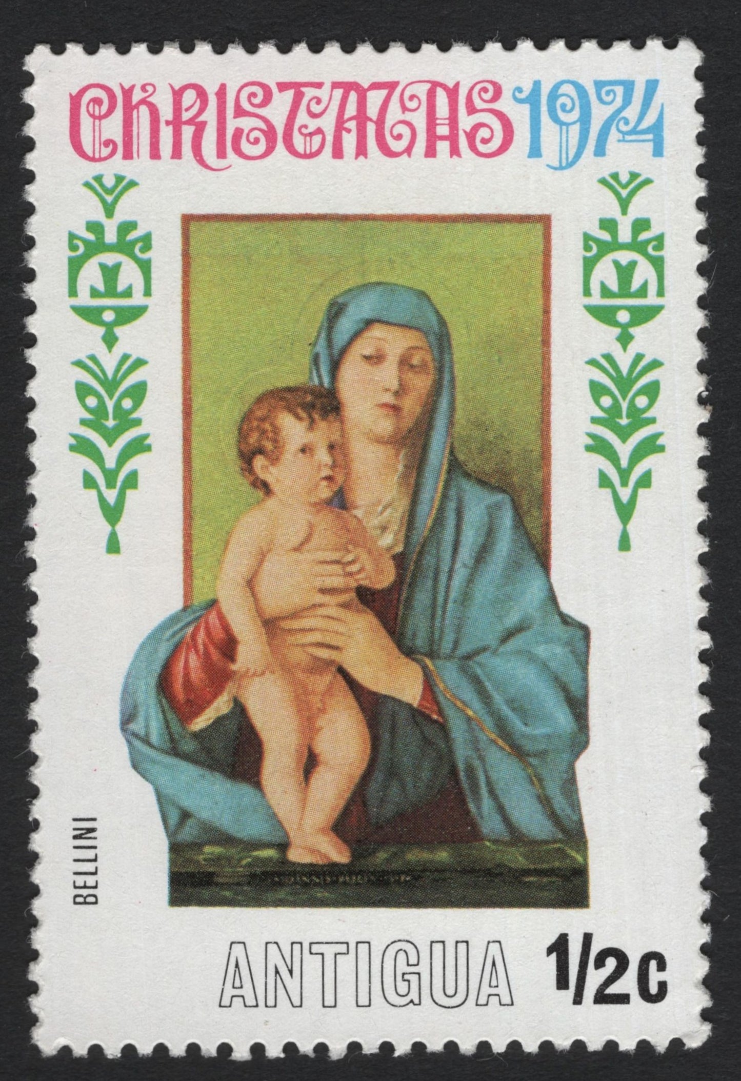 SCG5100 - Antigua 1974 Christmas Stamp – Madonna and Child (Bellini)
