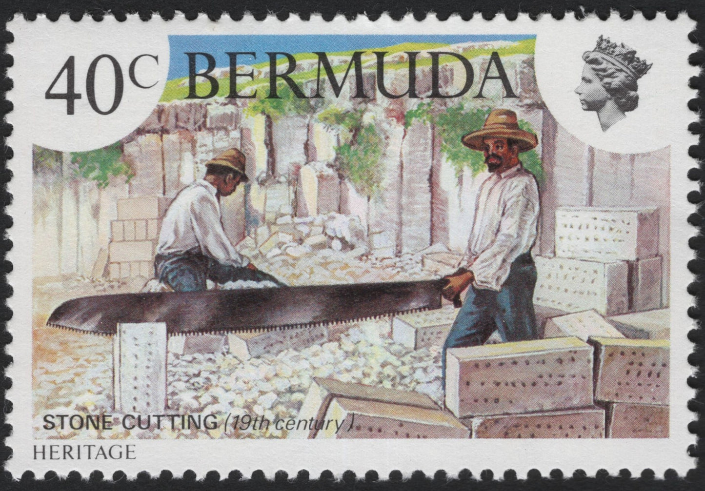 SCG5111 - Bermuda 40c – Stone Cutting, 19th Century (Heritage Series)