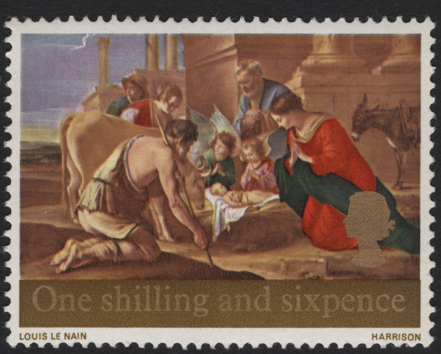 SCG5144 - United Kingdom 1967 Christmas Stamp – Adoration of the Shepherds by Louis Le Nain (1s6d)