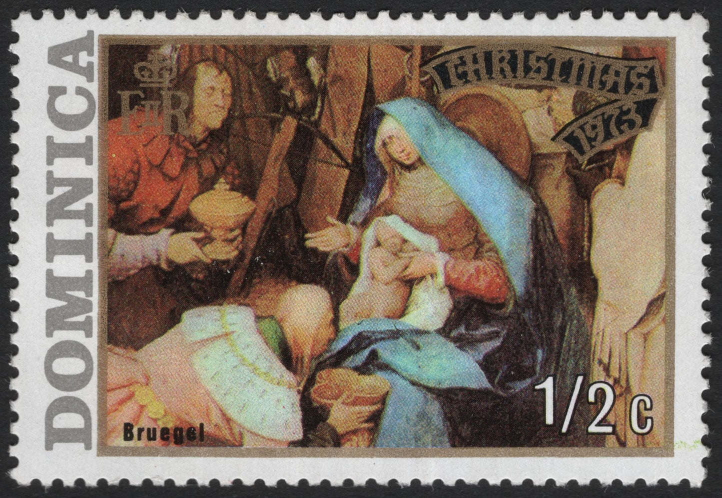 SCG5146 - Dominica 1968 Christmas Stamp – Nativity Scene by Bruegel (½ cent)