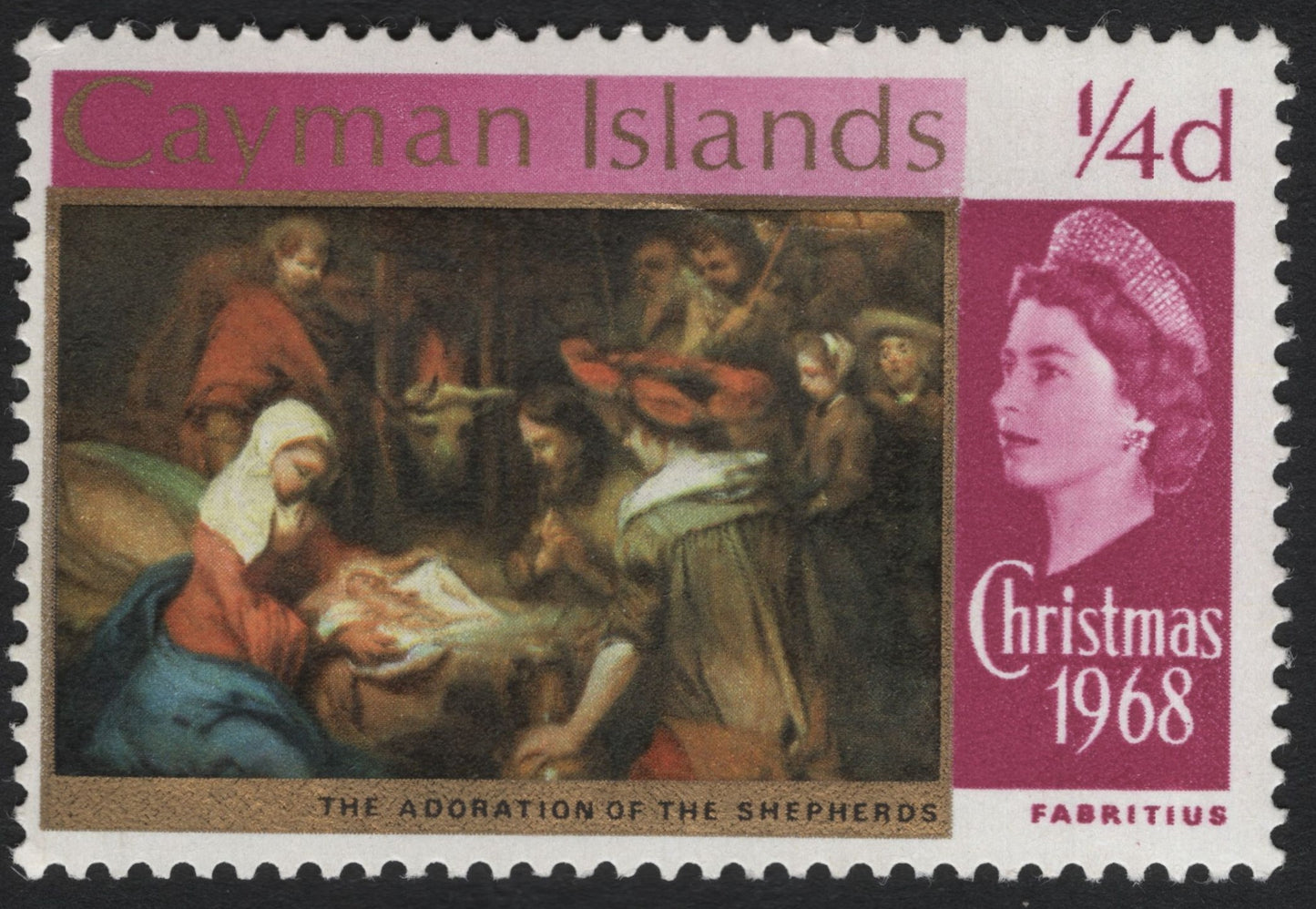 SCG5132 - Cayman Islands – Christmas 1968 “Adoration of the Shepherds” (¼d)