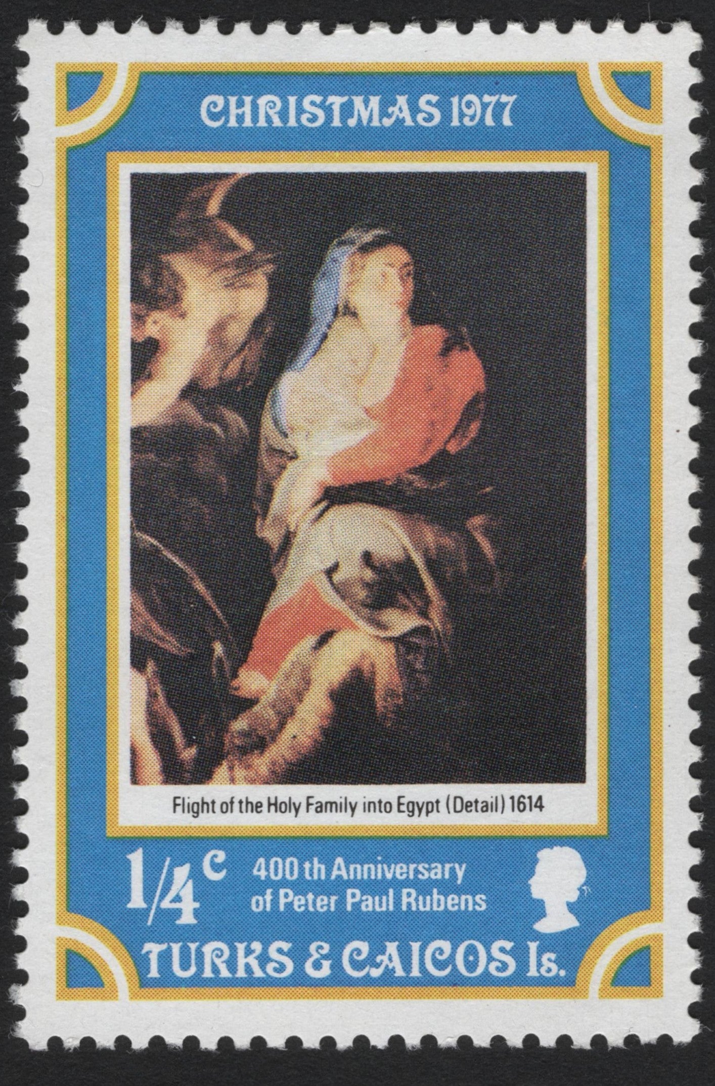 SCG5152 - Turks & Caicos 1977 Christmas – Flight of the Holy Family into Egypt (Peter Paul Rubens)