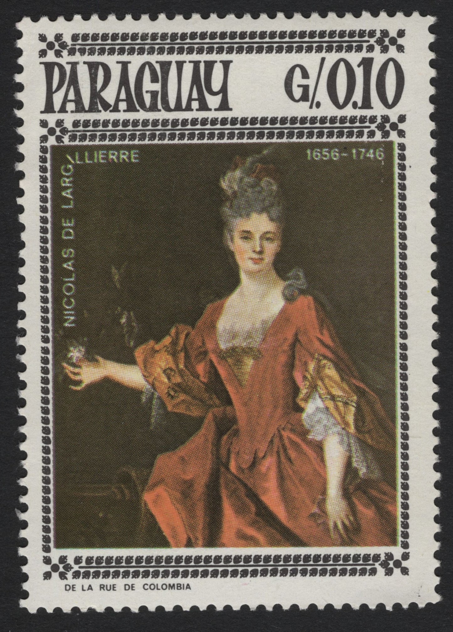 SCG5171 - Paraguay 0.10 Guaraní – Portrait by Nicolas de Largillière (17th Century Painting)