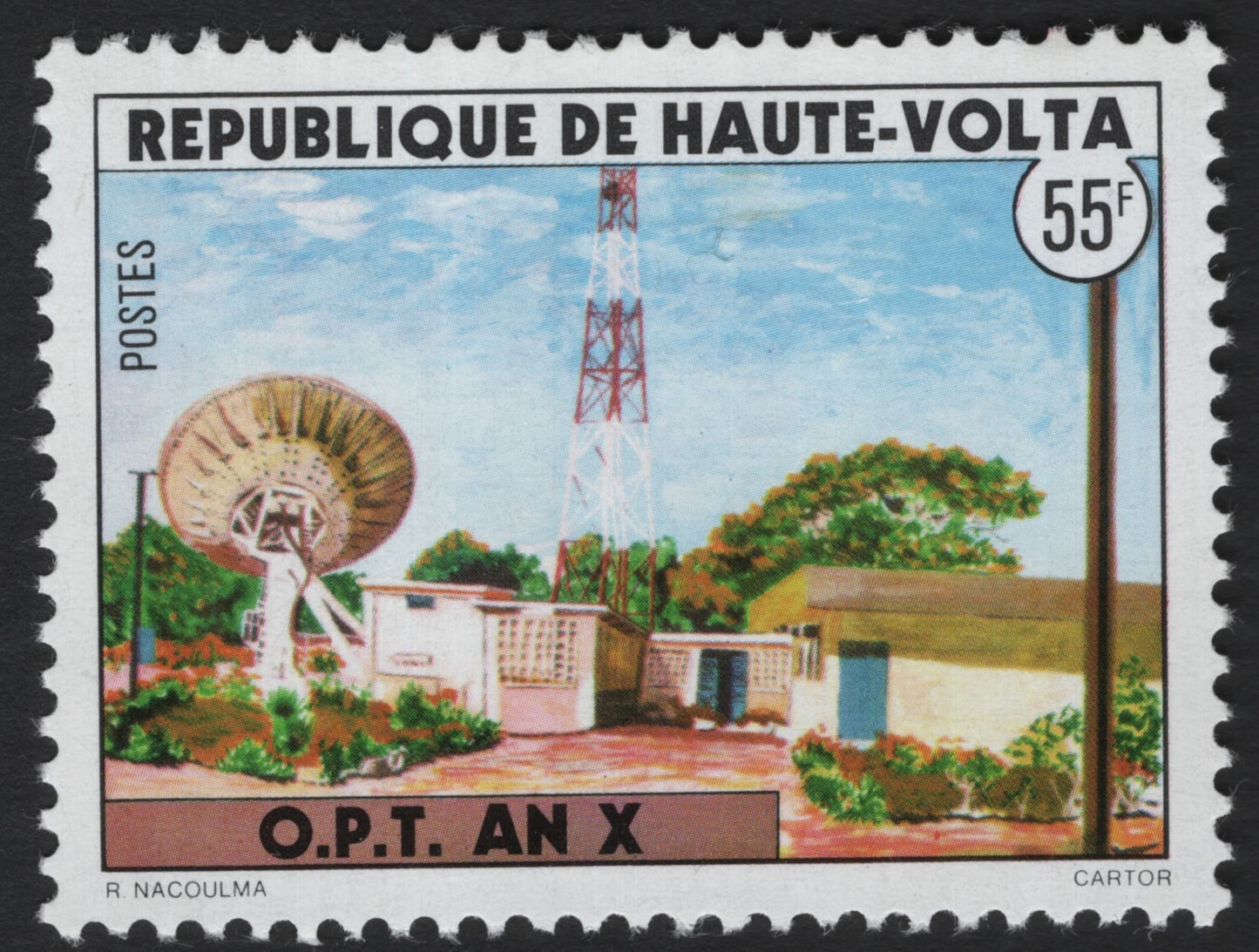 SCG5180 - Haute-Volta 1970s – O.P.T. 10th Anniversary (Postal & Telecommunications)