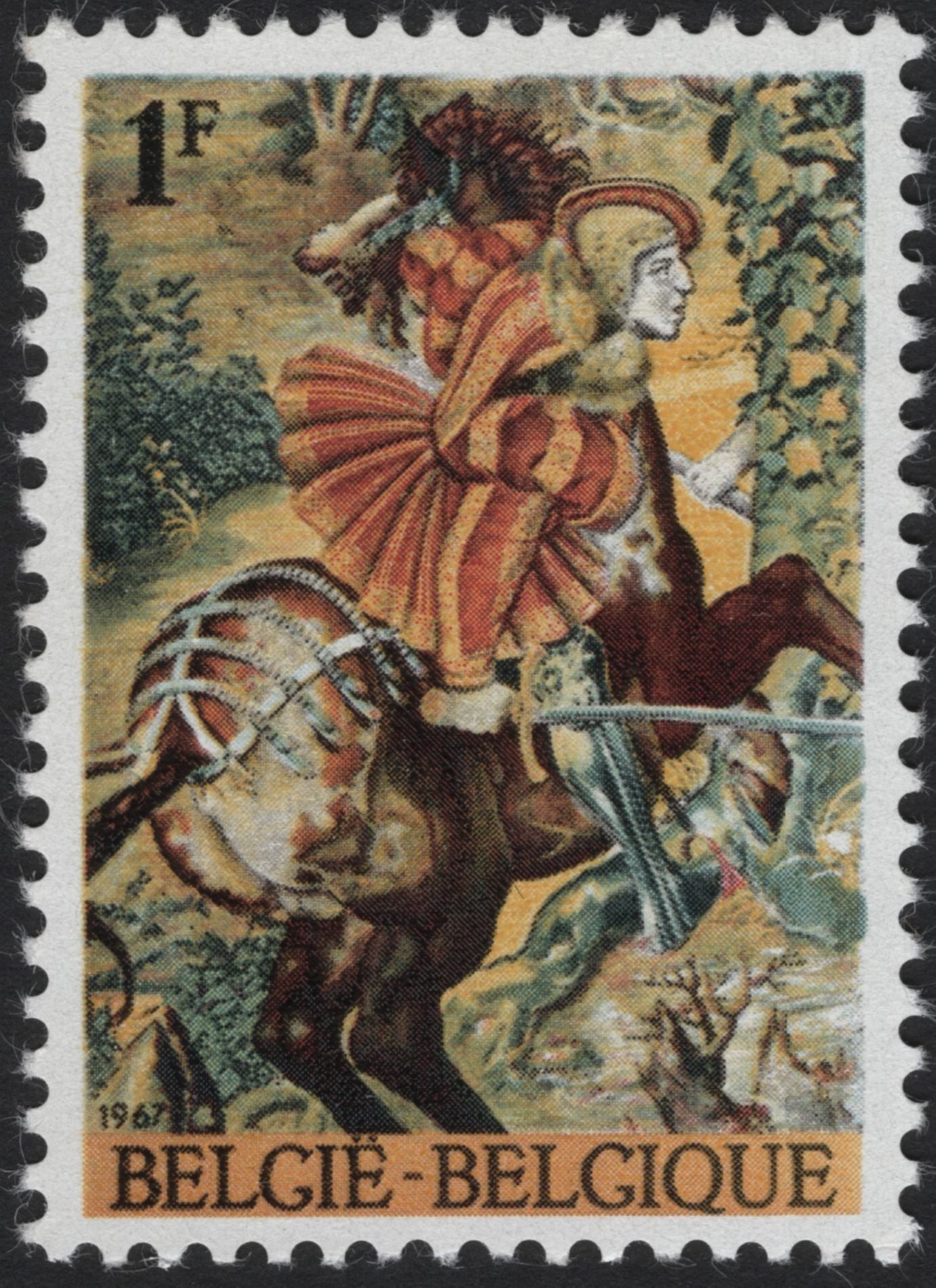 SCG5224 - Belgium 1967 – Medieval Tapestry Scenes (Knights on Horseback)