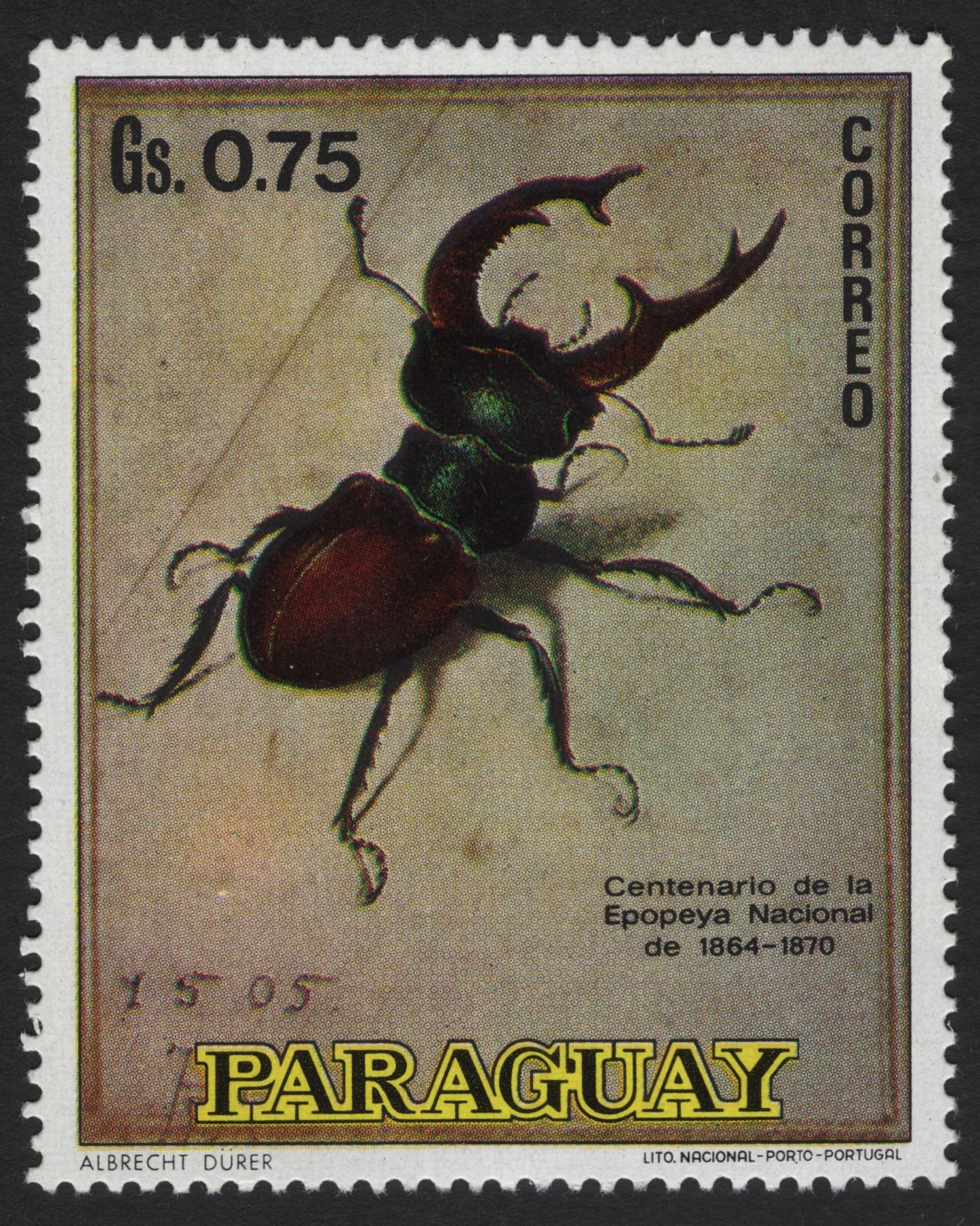 SCG5269 - Paraguay 1970 – Stag Beetle (Albrecht Dürer Artwork)