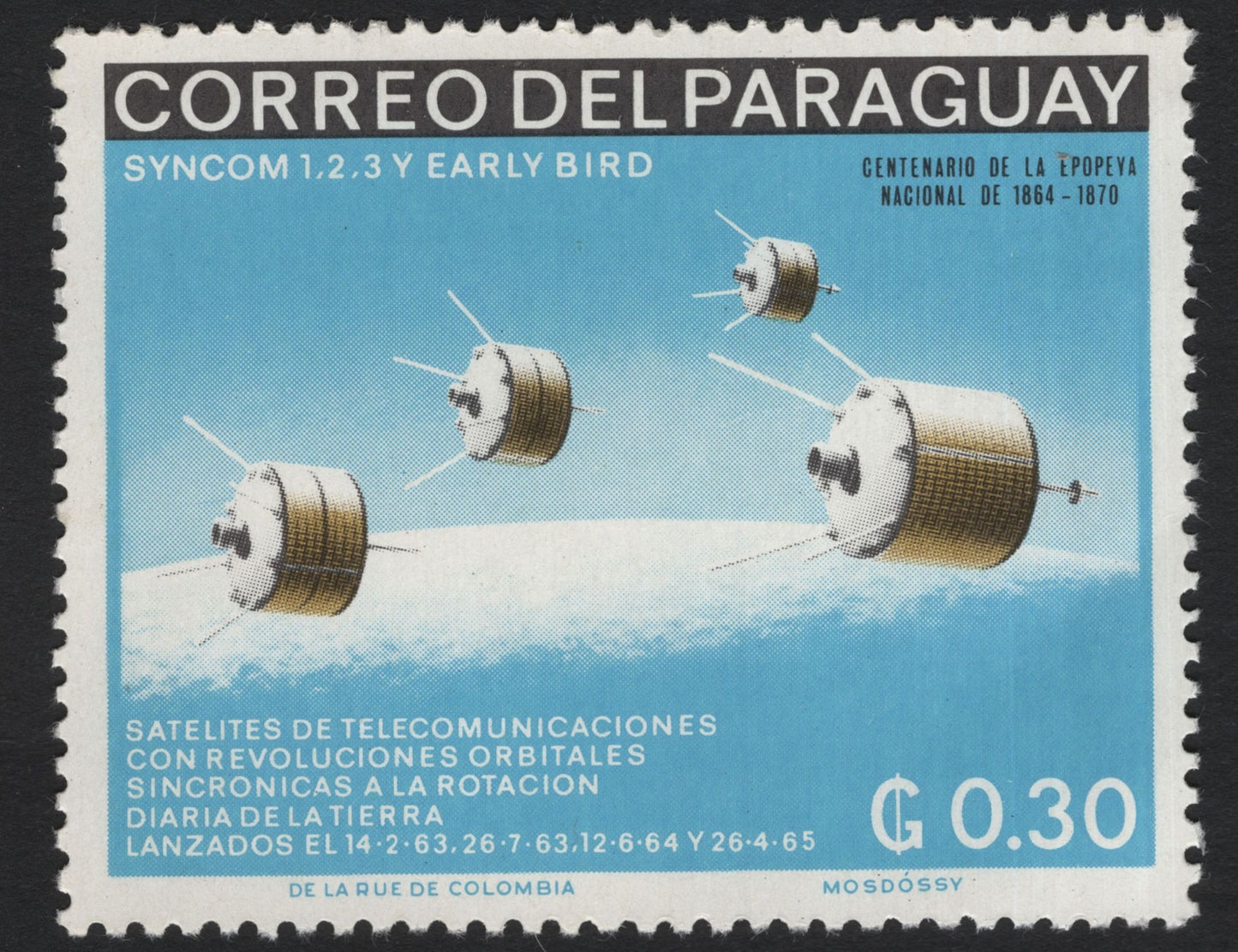SCG5296 - Paraguay 1960s – Space Telecommunications Satellites Set