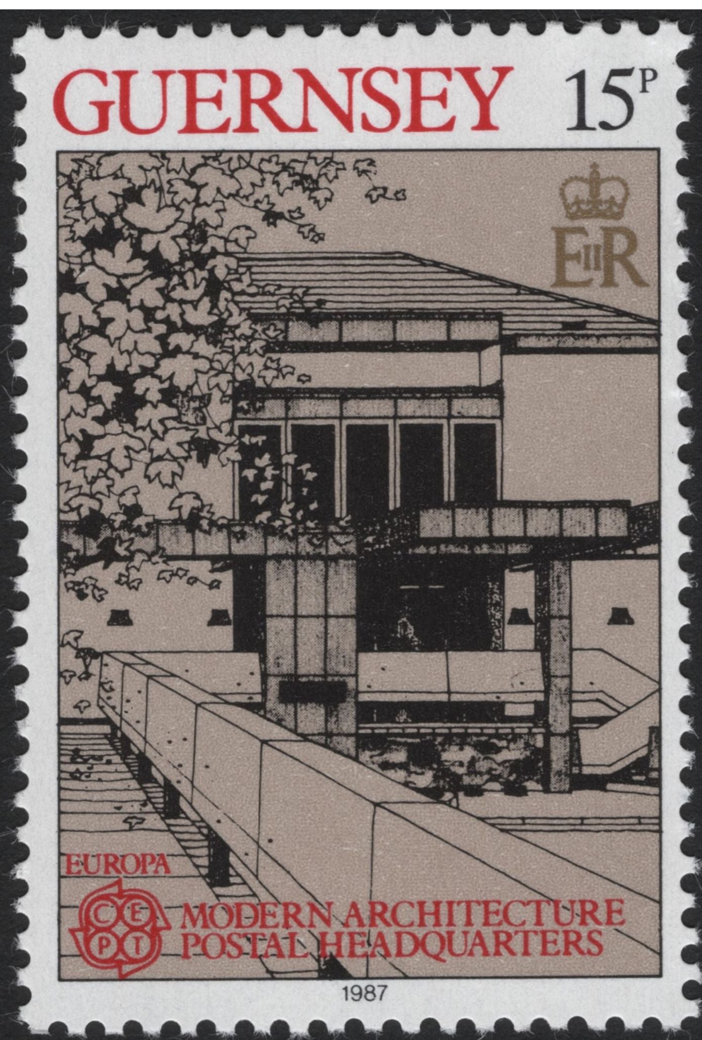 SCG5303 - Guernsey 1987 – Europa Modern Architecture: Postal Headquarters (Set of 2, 15p)
