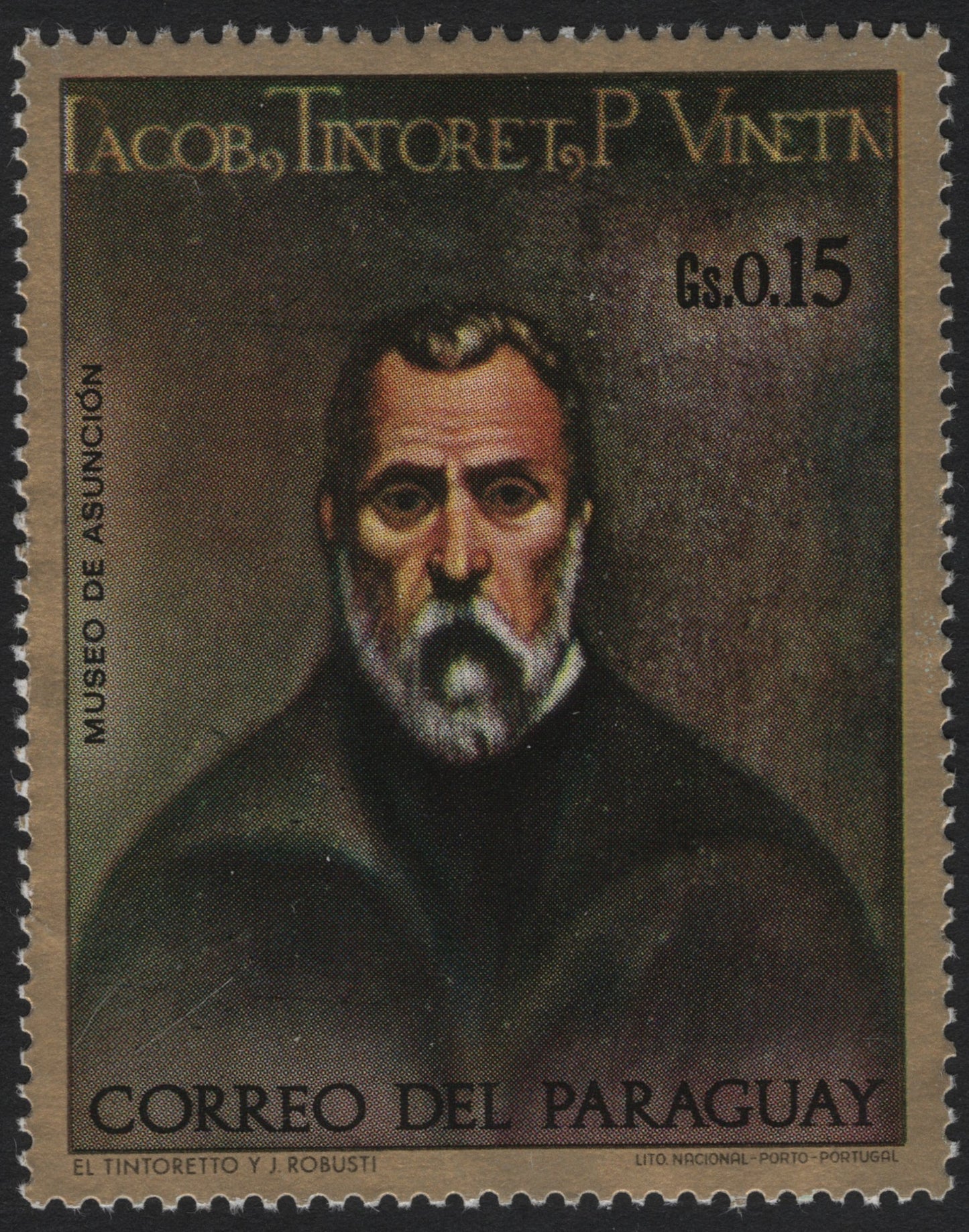 SCG5357 - Paraguay 0.15 Gs – Portrait of Tintoretto (Jacob Robusti)