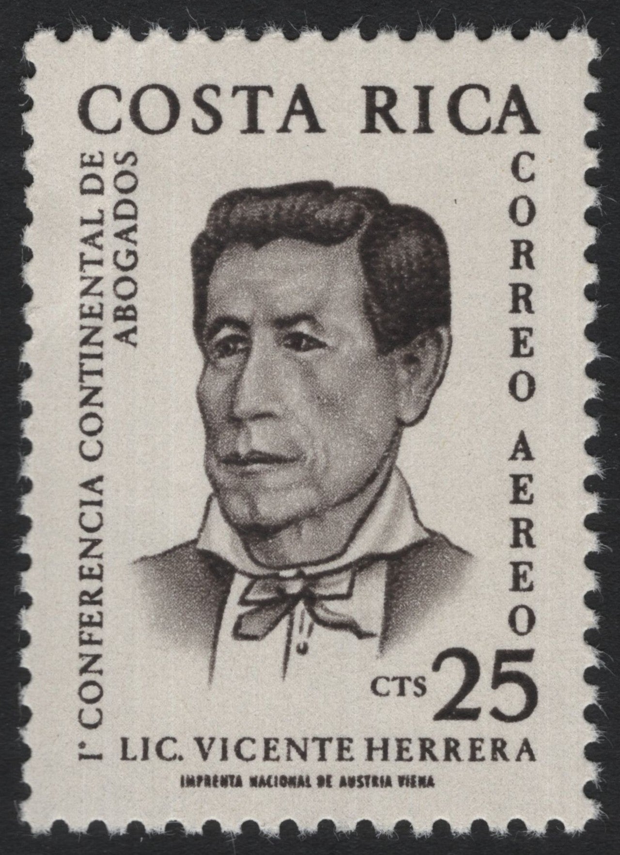 SCG5364 - Costa Rica 25 Cts Airmail – Vicente Herrera (Lawyers’ Continental Conference)