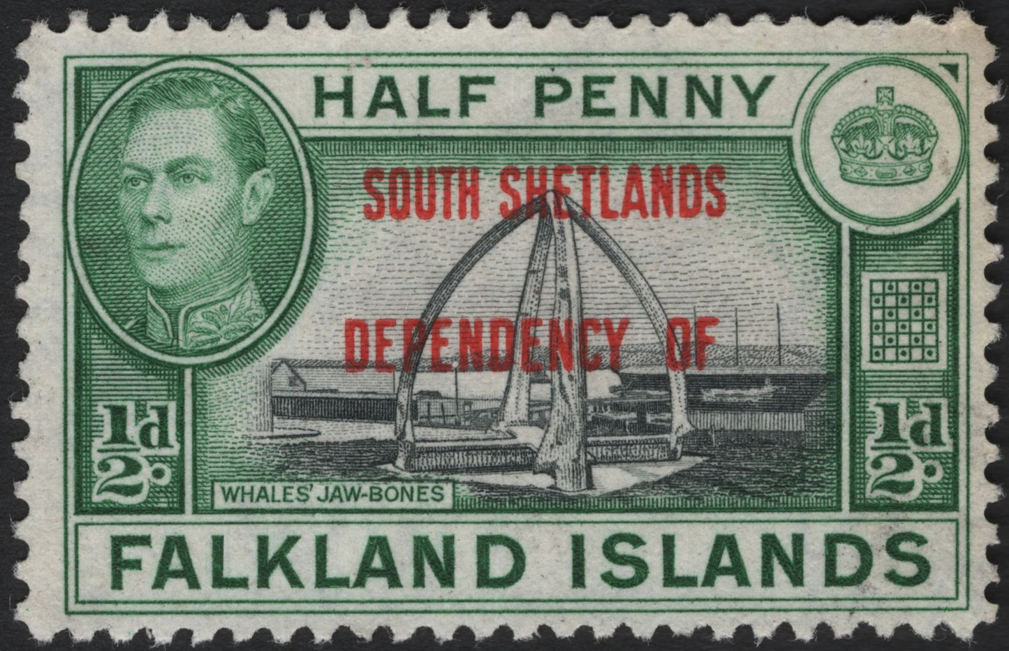 SCG5441 - Falkland Islands – King George VI “South Shetlands Dependency” Overprint (½d, 1944)