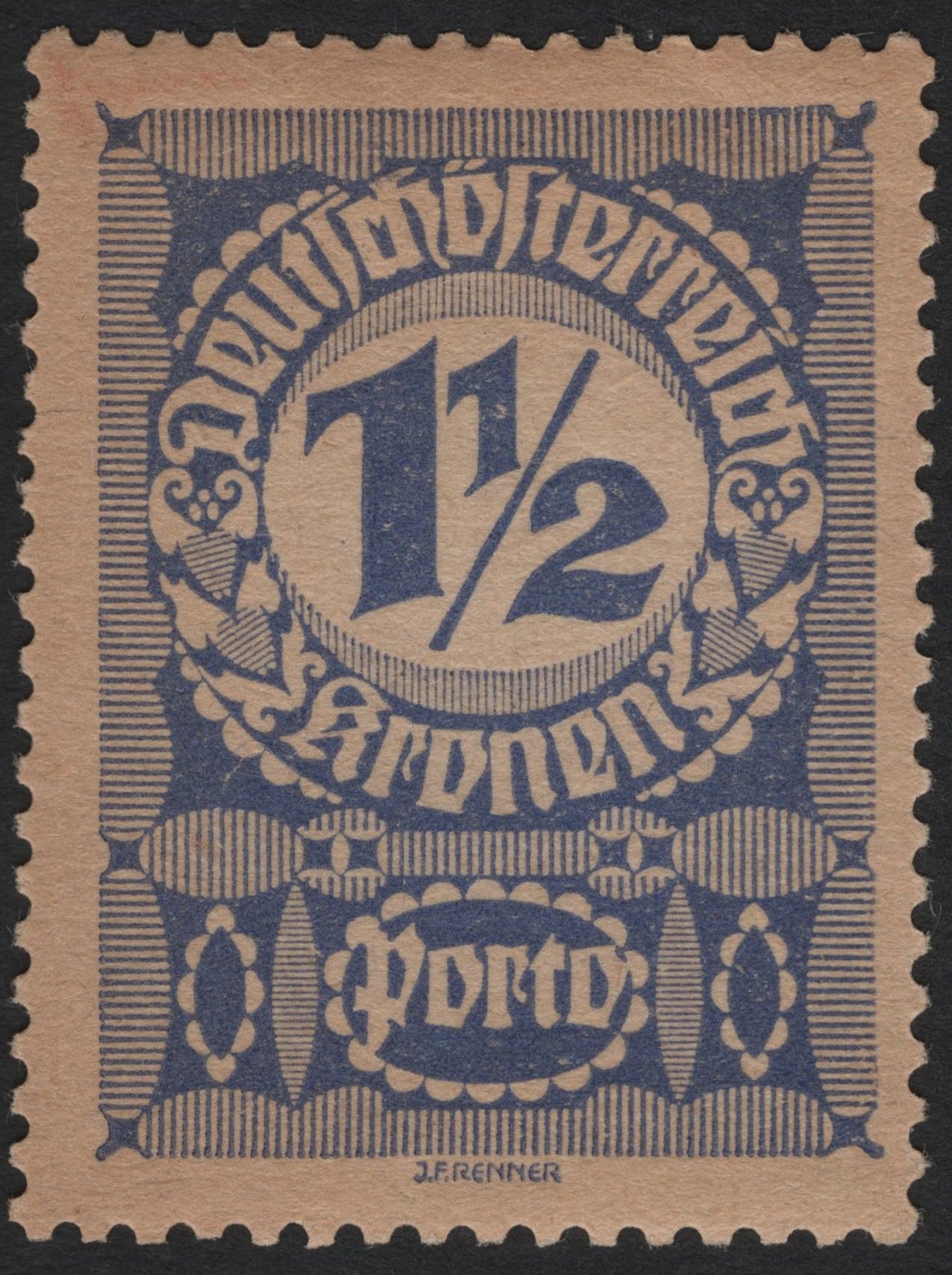SCG5425 - Austria 1919 1½ Kronen Postage Due Stamp