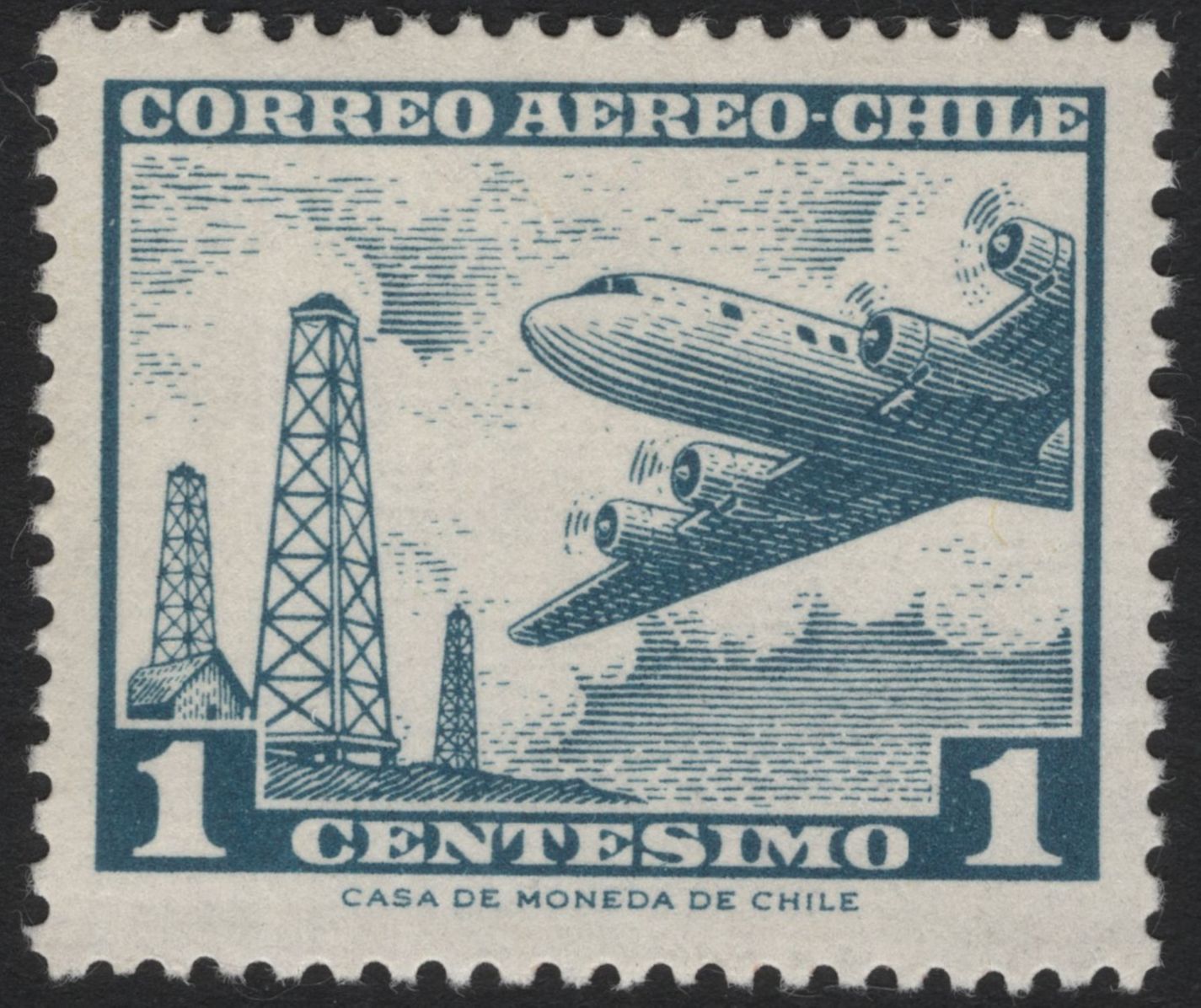 SCG5493 - Chile Airmail Issue – Aviation and Progress (Mid-20th Century)