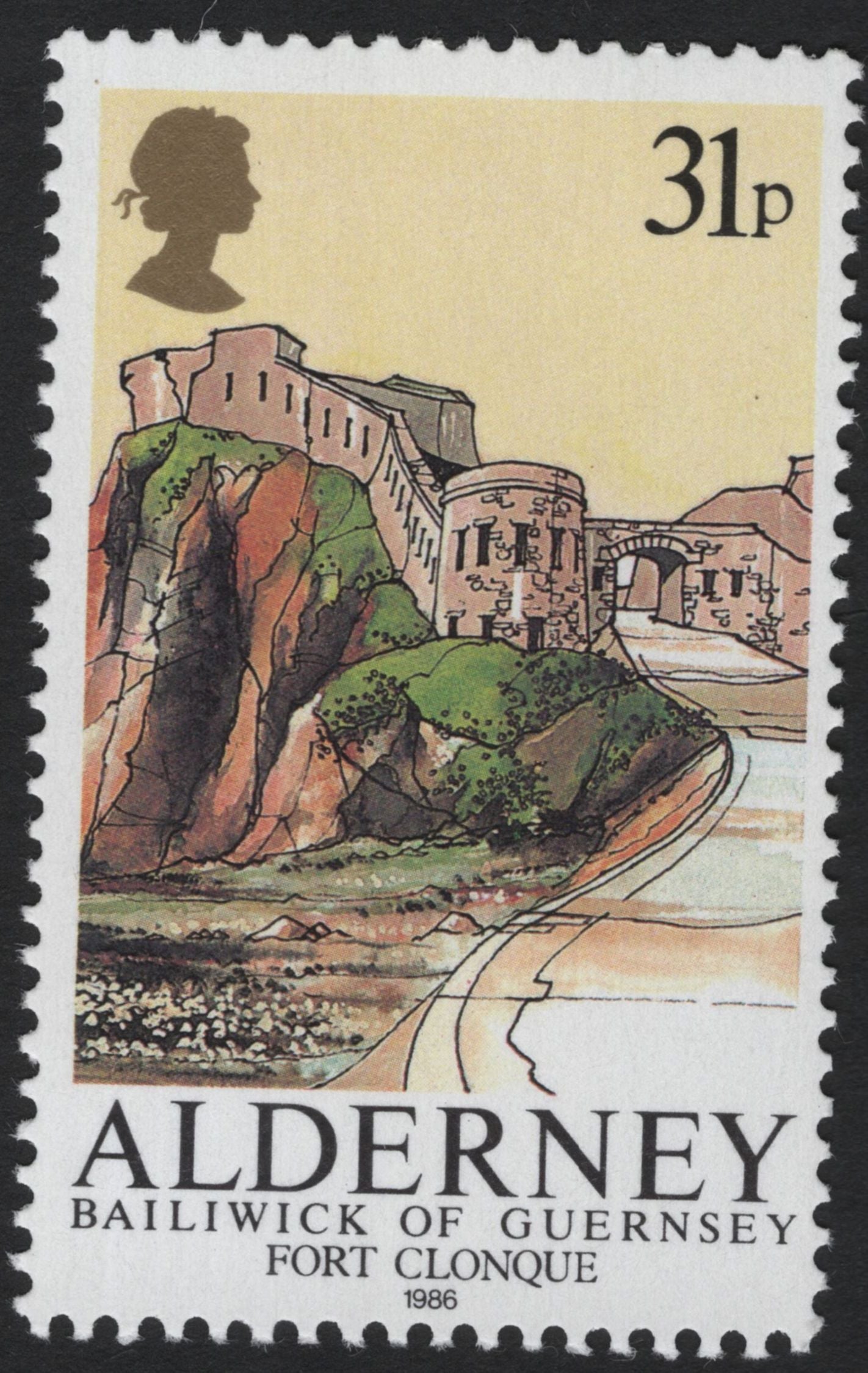 SCG5490 - Alderney 1986 Forts Definitive Set – Bailiwick of Guernsey