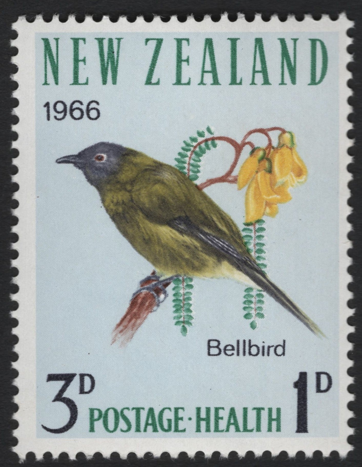 SCG5985 - New Zealand 1966 Health Stamp – Bellbird