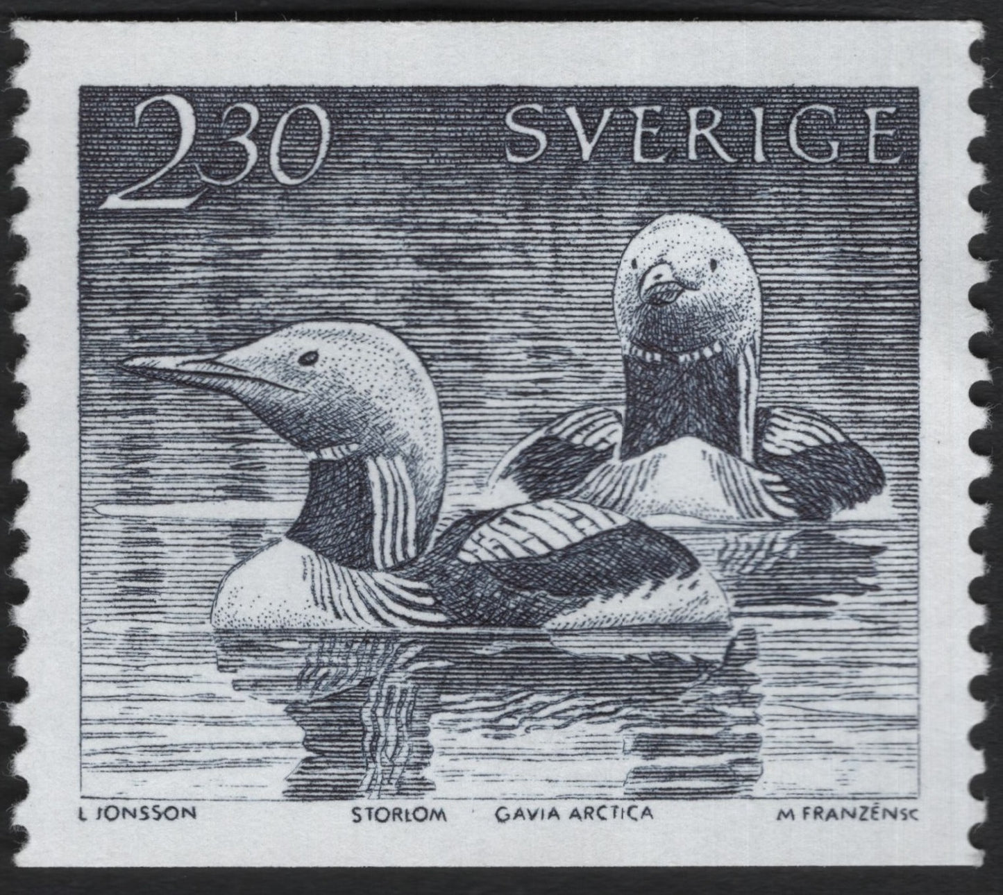 SCG6005 - Sweden 2.30 Kr “Black-Throated Diver” Stamp — Storlom (Gavia arctica)