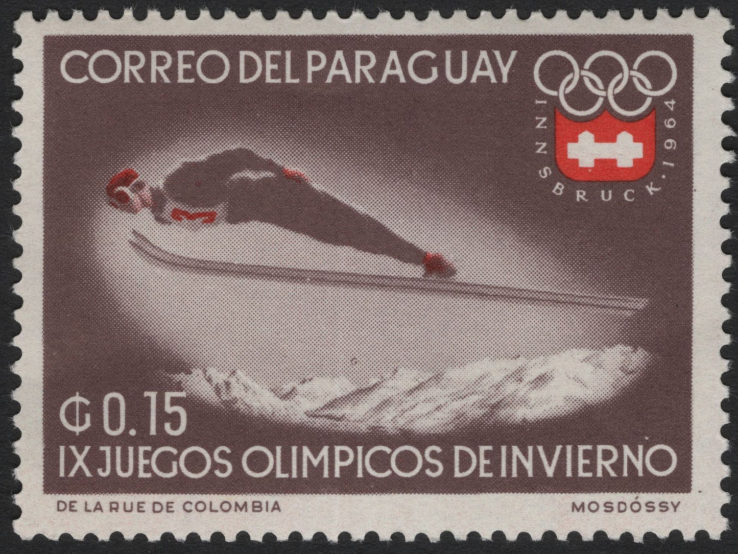 SCG5709 - Paraguay 1964 Innsbruck Winter Olympics Ski Jumping Set