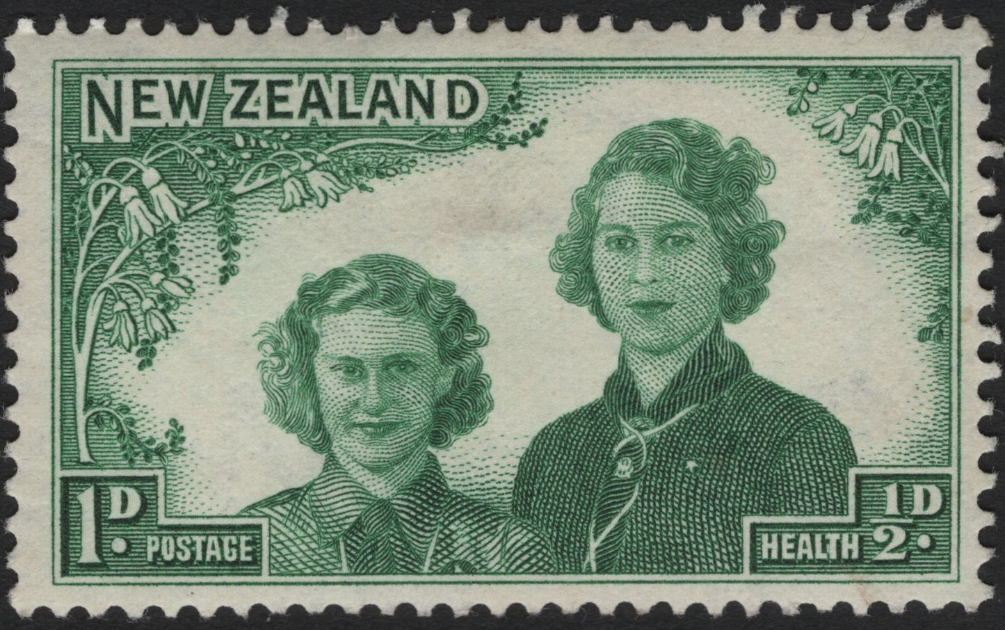 SCG5962 - New Zealand 1944 Health Stamp – Princesses Elizabeth and Margaret