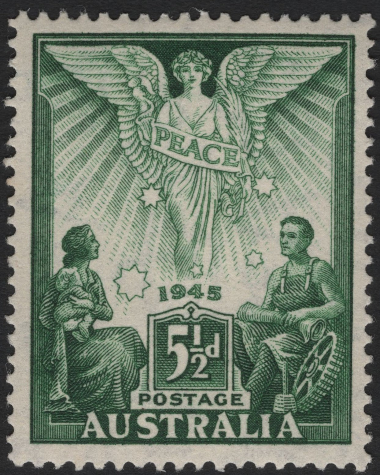 SCG5770 - Australia 1945 “Peace” Victory Issue – 5½d Green