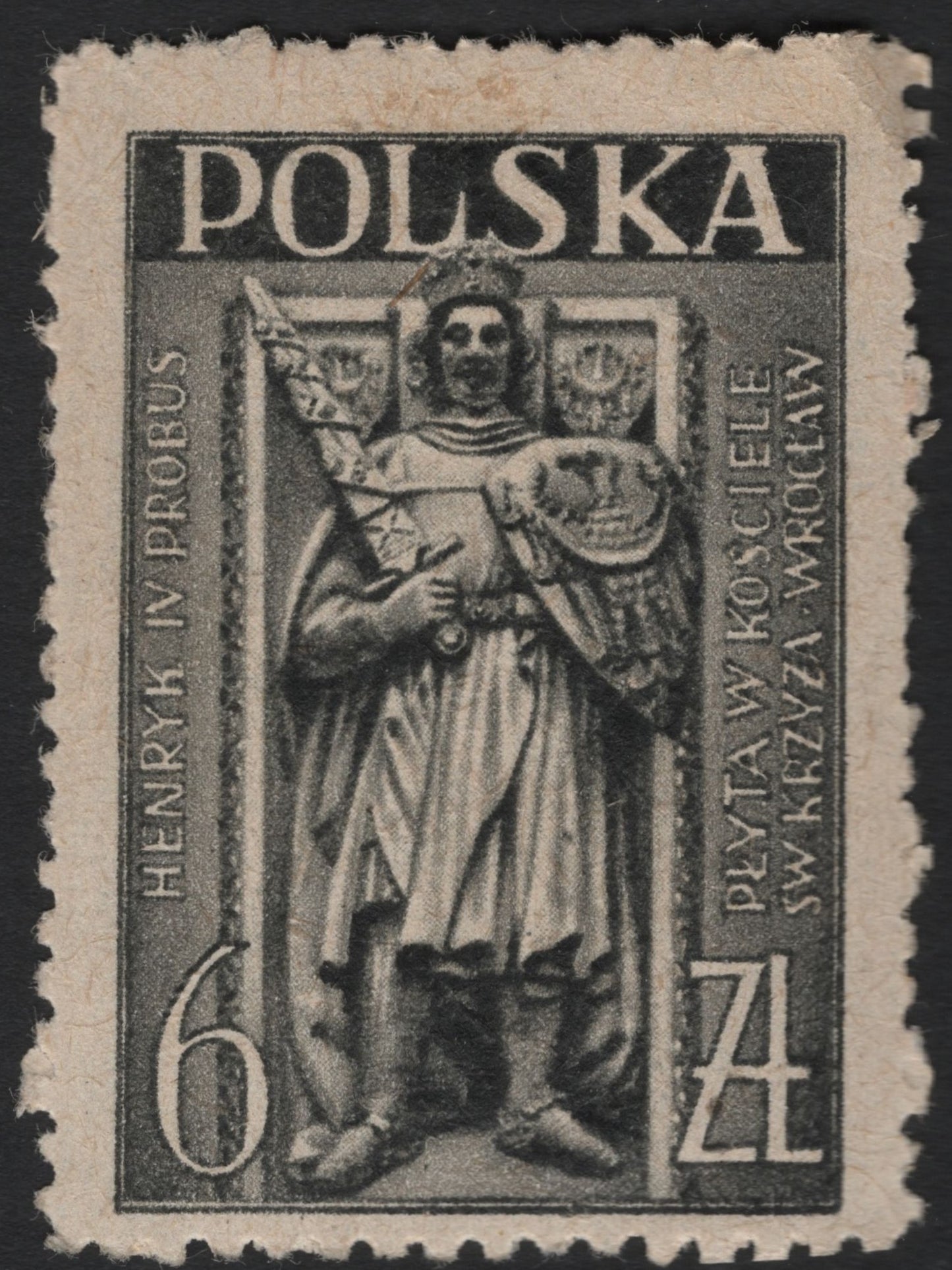 SCG5772 - Poland 6 Groszy “Henryk IV Probus” Stamp (Wrocław Cathedral Relief)