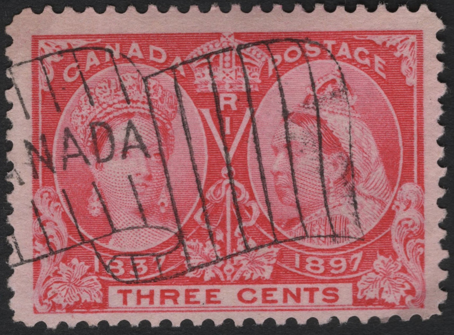 SCG5861 - Canada 1897 – Queen Victoria Jubilee Issue – 3 Cents Carmine Rose