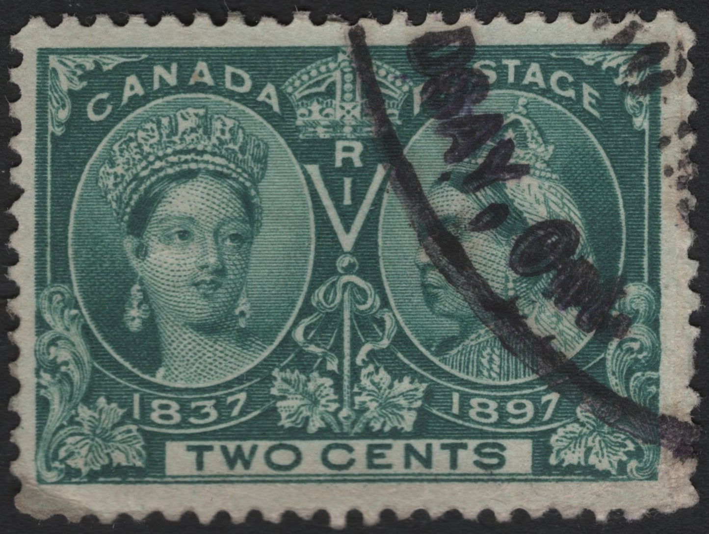 SCG5864 - Canada 1897 Queen Victoria Diamond Jubilee – 2 Cents Green