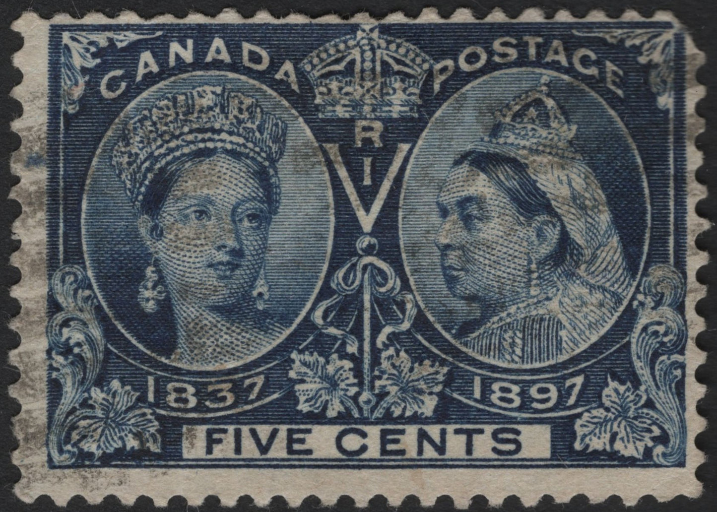 SCG5865 - Canada 1897 – Queen Victoria Diamond Jubilee 5 Cents Blue
