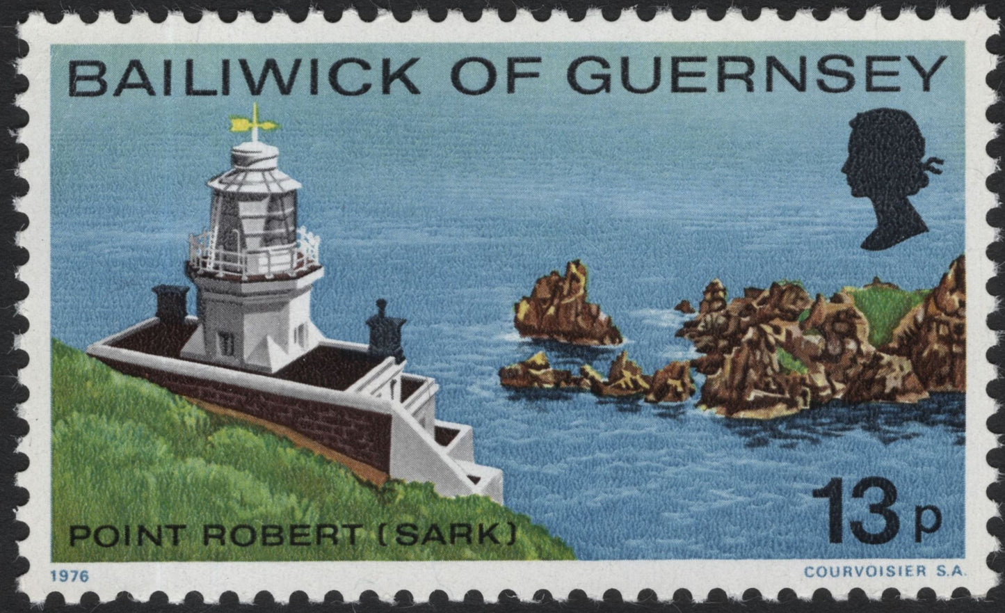 SCG5842 -Guernsey 1976 Lighthouse Issue – Les Hanois & Point Robert (Sark)