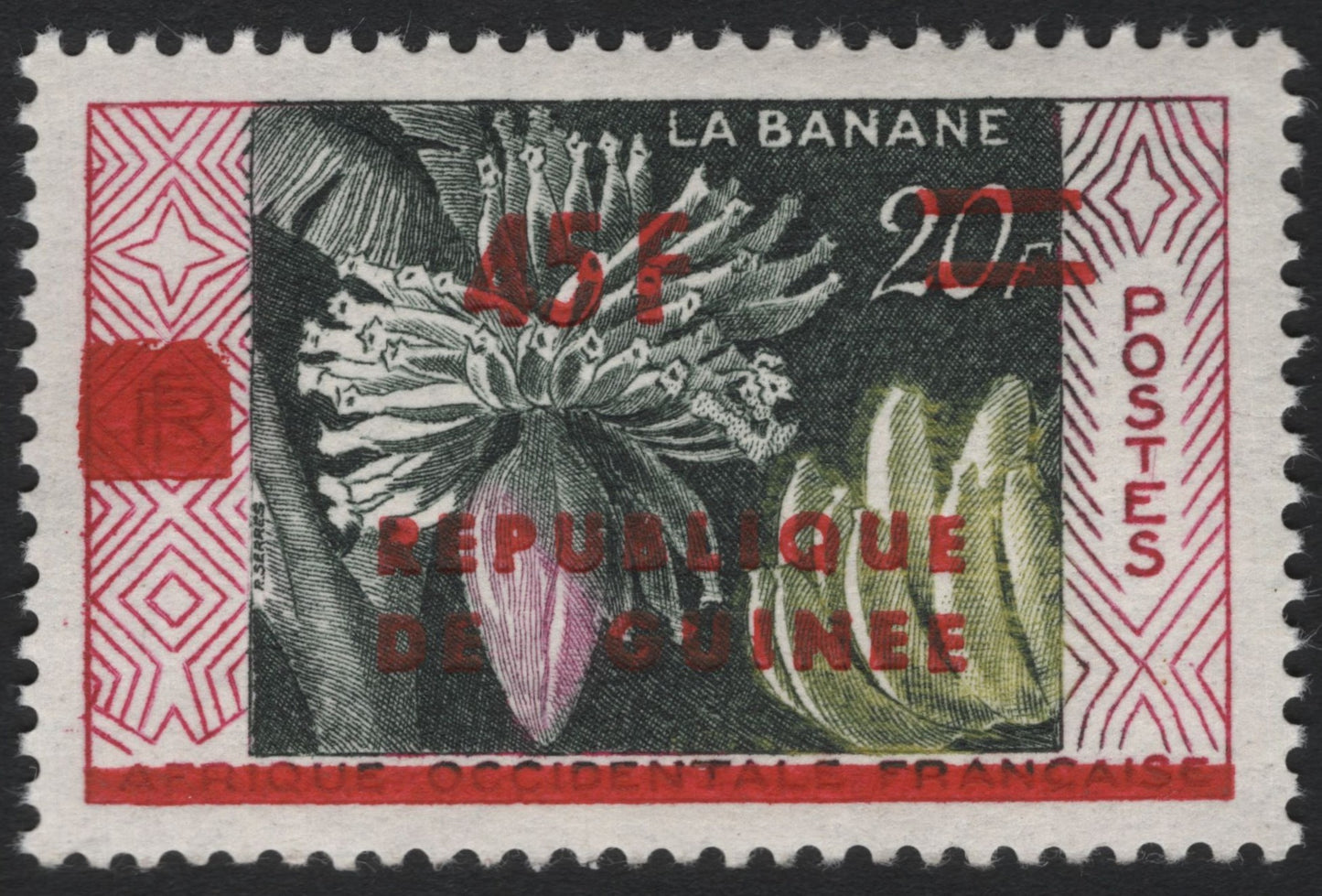 SCG6075 - Guinea Banana Overprint Stamp (1958)