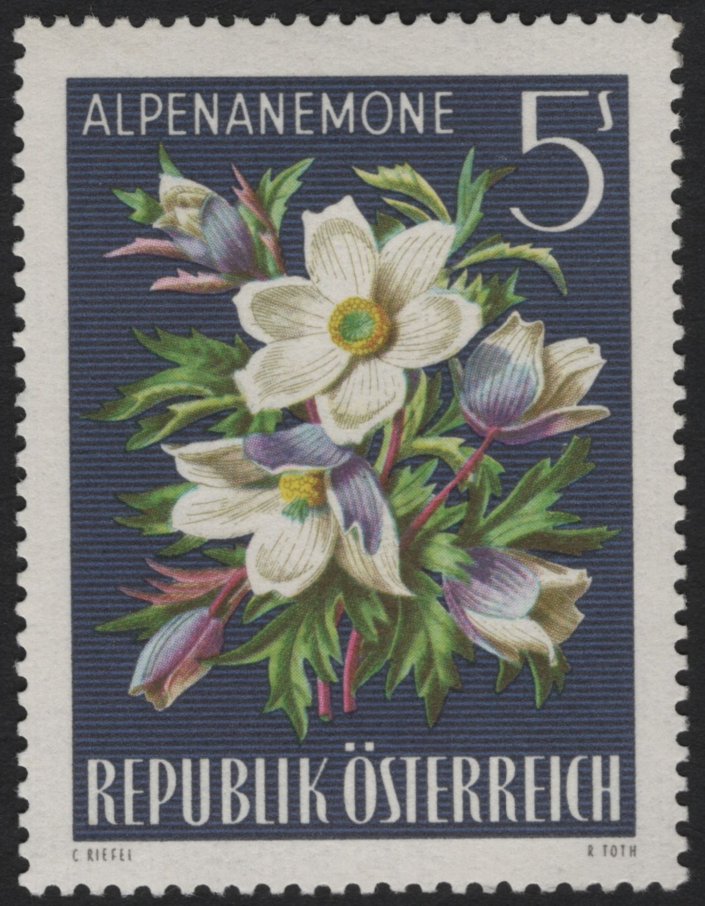 SCG6115 - Austria 1965 – Alpine Anemone (Alpenanemone)