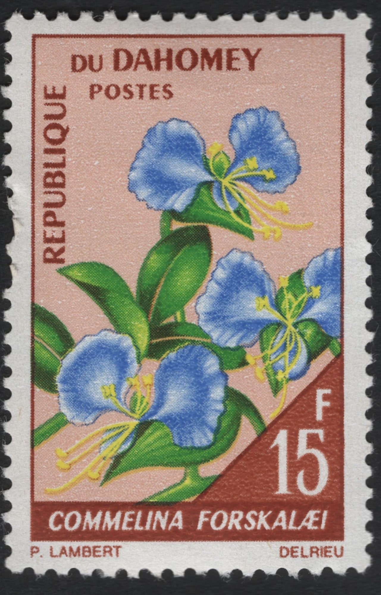 SCG6110 - Dahomey 15 Francs “Commelina forskalaei” Flora Issue
