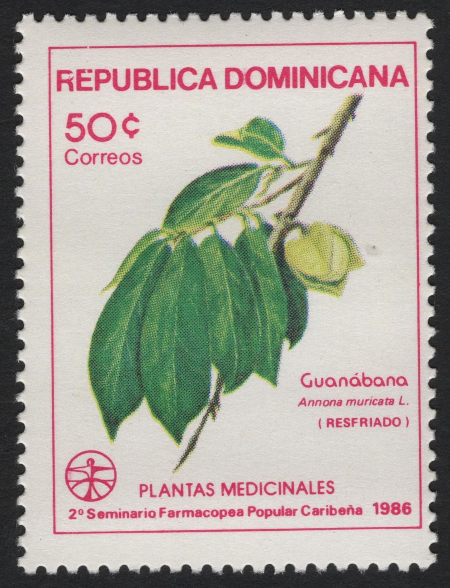 SCG6133 - Dominican Republic 1986 – Medicinal Plants: Guanábana (Annona muricata L.)