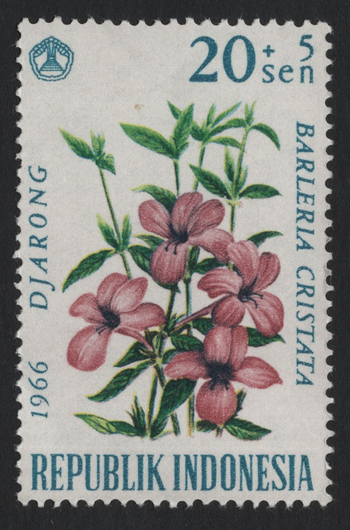 SCG6161 - Indonesia 1966 – Barleria Cristata “Djarong” Semi-Postal