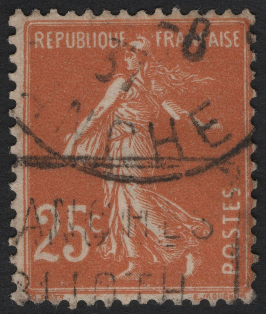 SCG6193 - France 25 Centimes "Sower" (Type Blanc) — Orange, 1903–1930