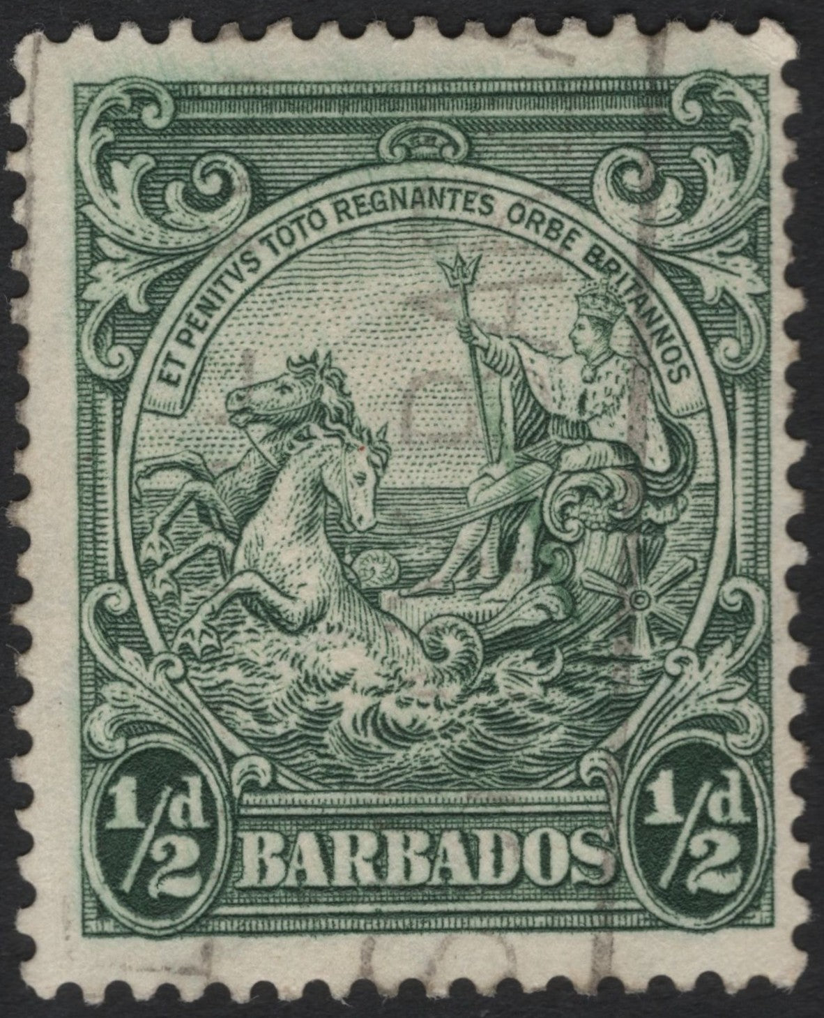 SCG6216 - Barbados ½d Green – Britannia Design