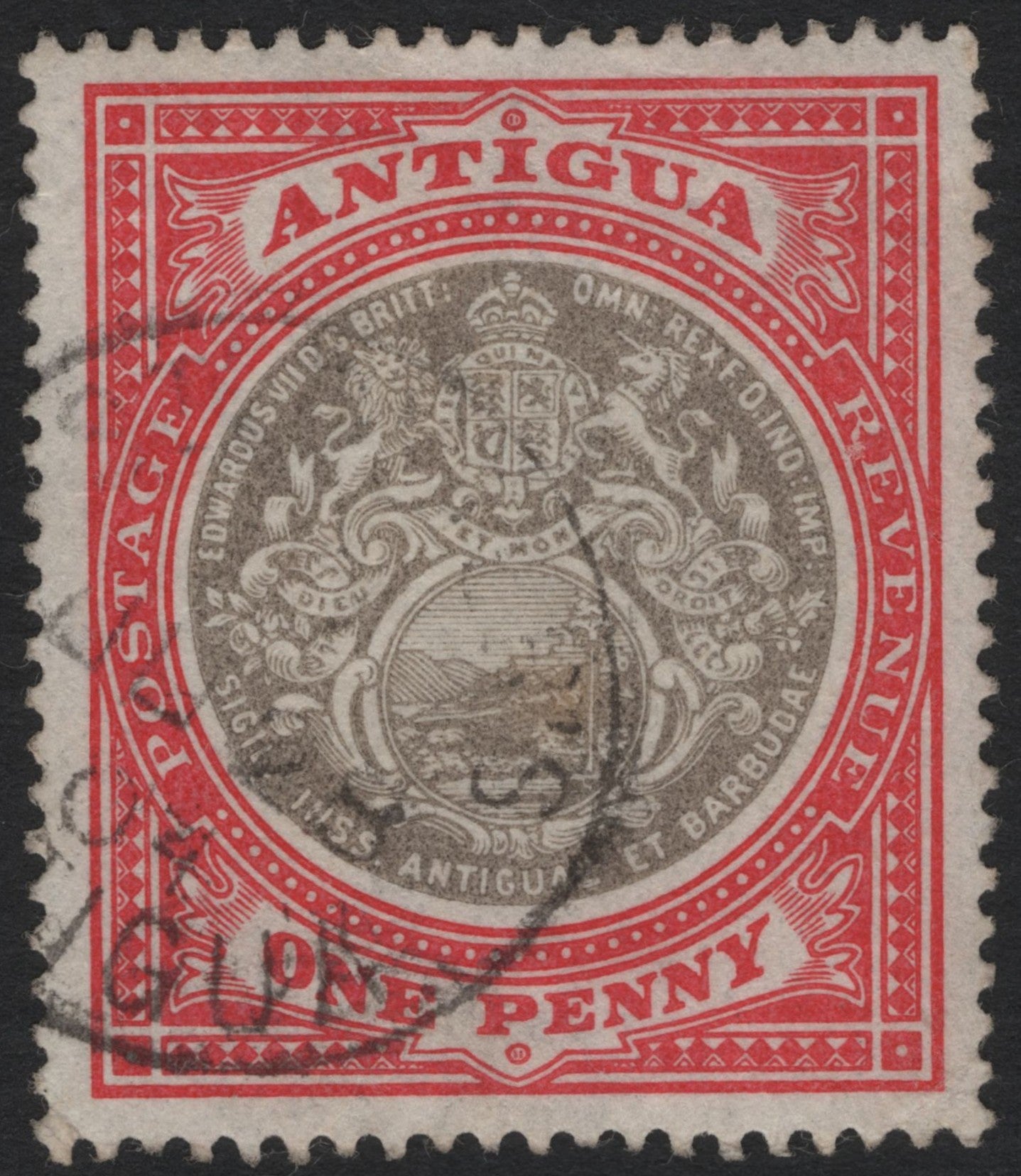 SCG6222 - Antigua 1903 One Penny Coat of Arms Issue