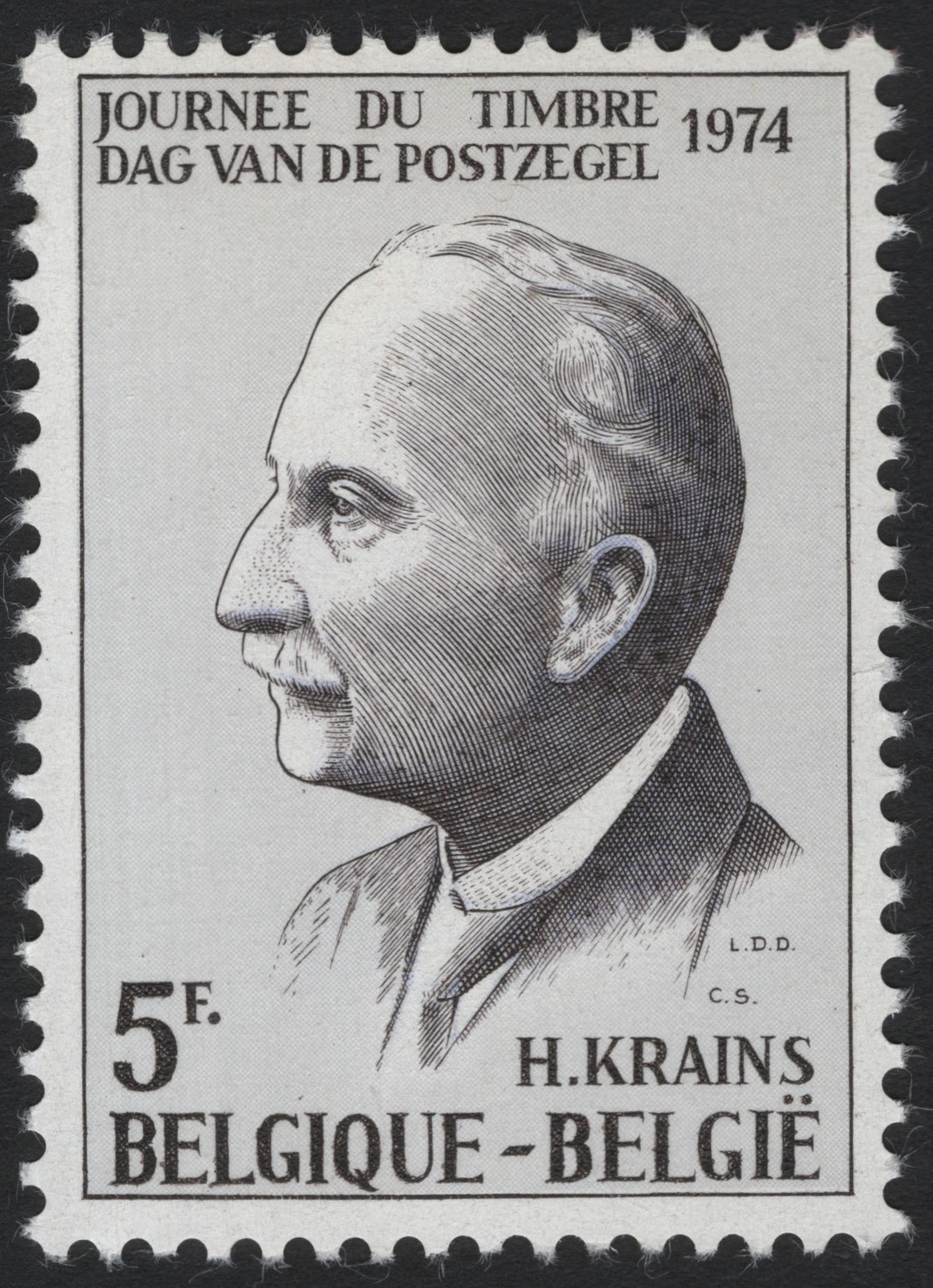 SCG6235 - Belgium 1974 – H. Krains (Stamp Day)