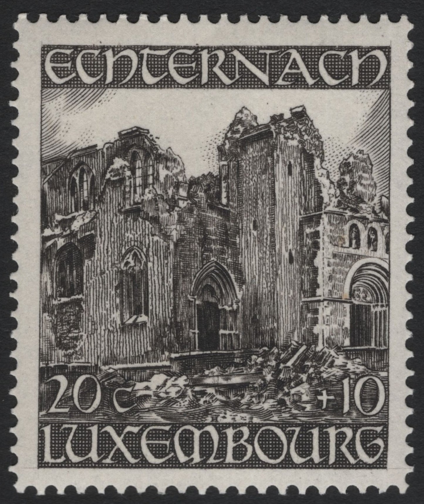 SCG6241 - Luxembourg 1946 – Echternach Abbey Ruins (20c+10c)