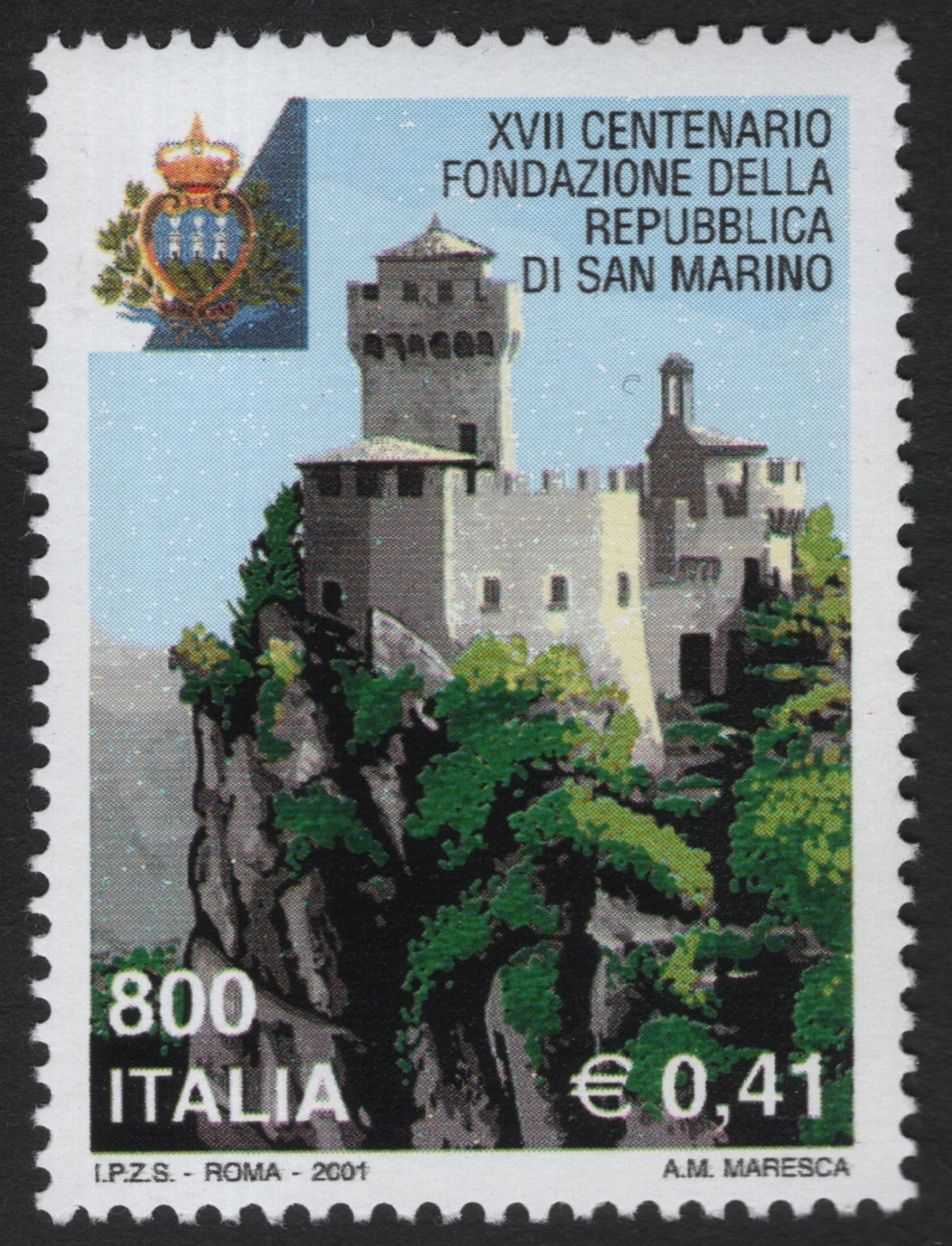 SCG6355 - Italy 2001 – 17th Centenary of the Founding of the Republic of San Marino
