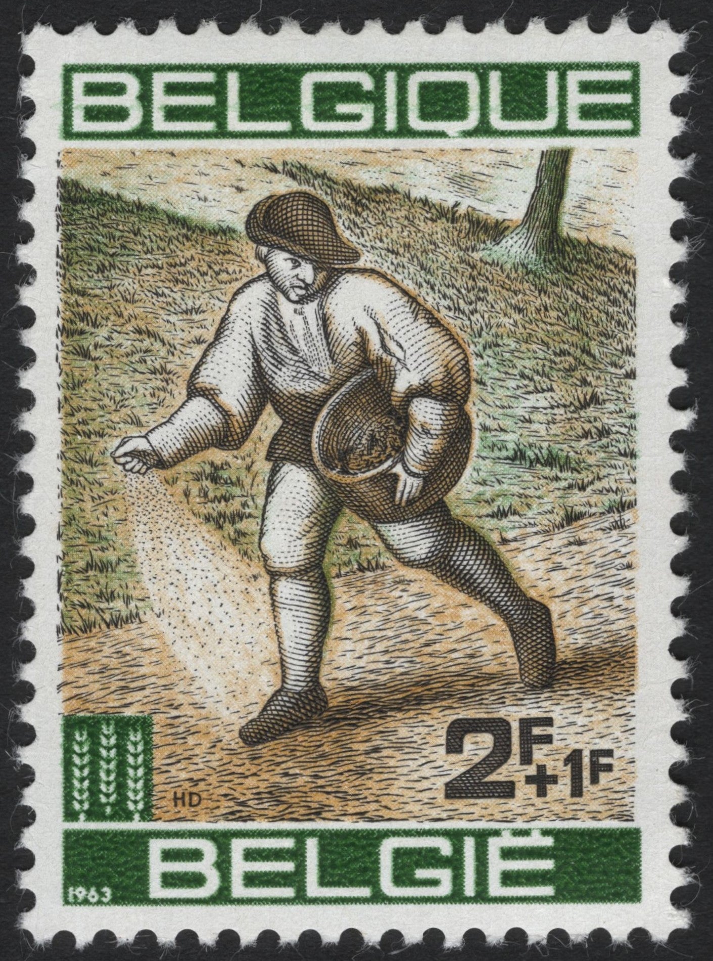 SCG6395 - Belgium 1963 “The Sower” — Agricultural Semi-Postal Issue