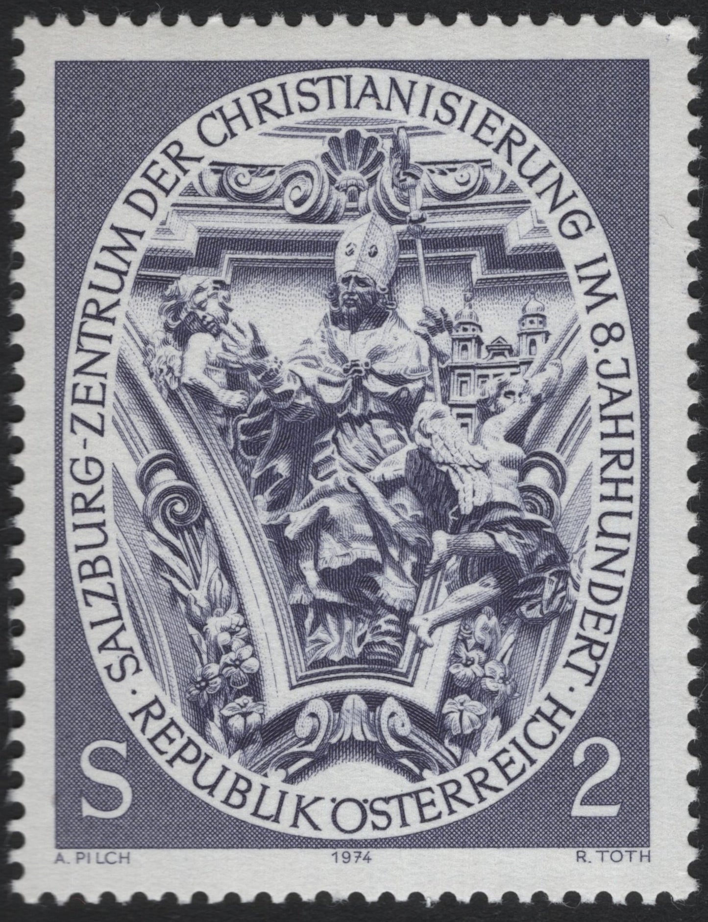 SCG6588 - Austria 1974 – Christianization of Salzburg, 8th Century