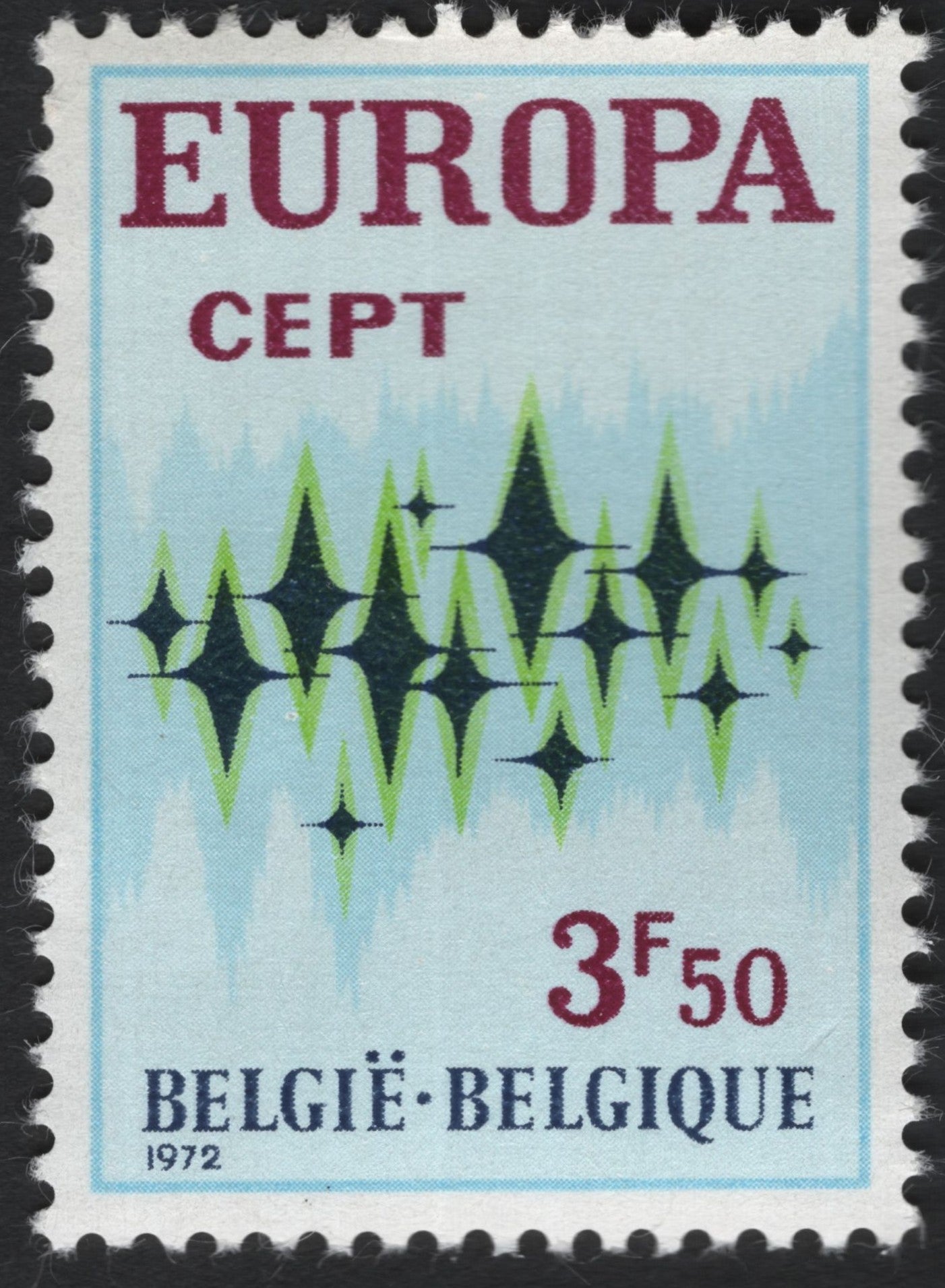 SCG6643 - Belgium 1972 Europa CEPT “Satellite Communication” 3.50F