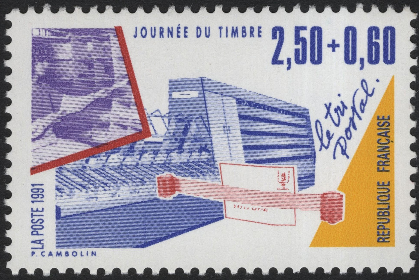 SCG6632 - France 1991 – “Le Tri Postal” (Mail Sorting) – Journée du Timbre