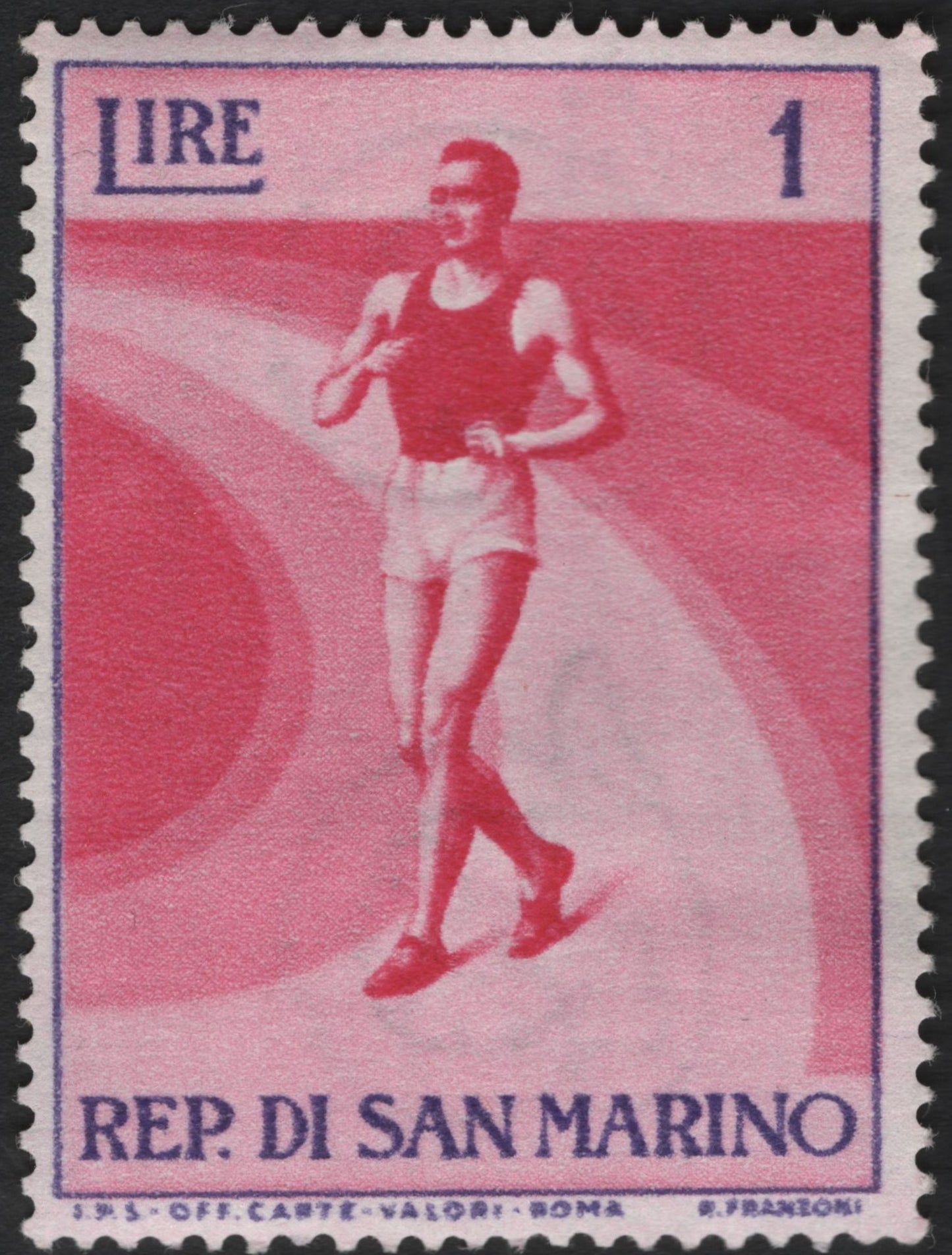 SCG6635 - San Marino 1955 Athletics – Race Walker on Track
