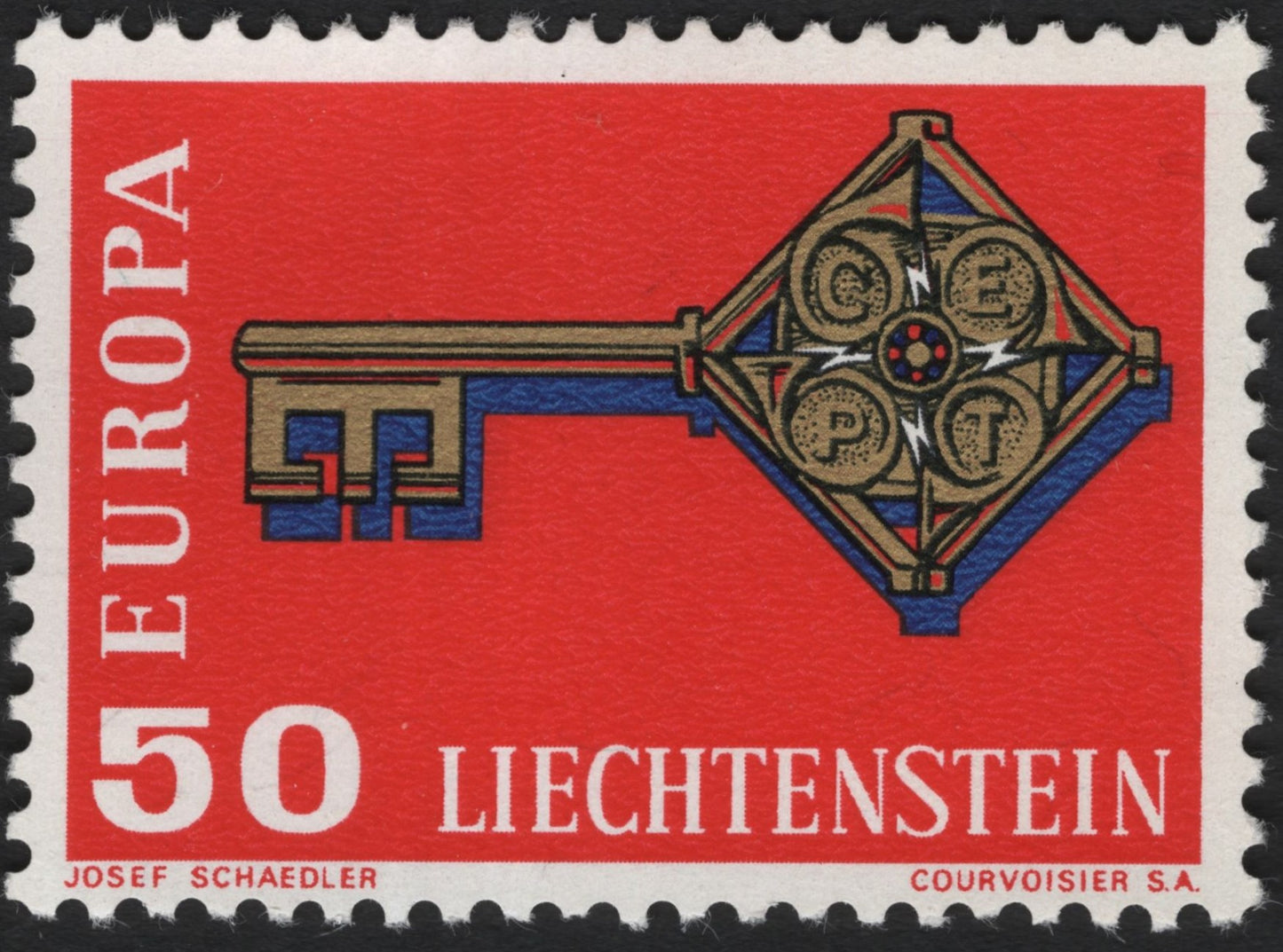 SCG7045 - Liechtenstein 1961 “Europa CEPT Key” (50 Rp)