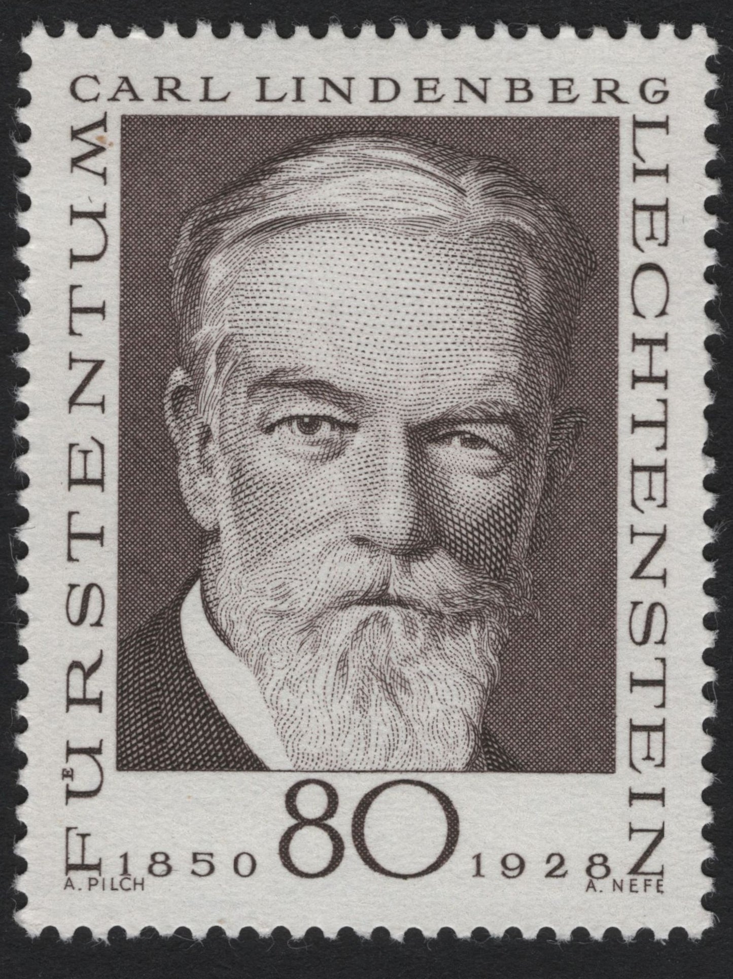SCG4046 - Entry: Liechtenstein 1950 – Carl Lindenberg (80 Rp)