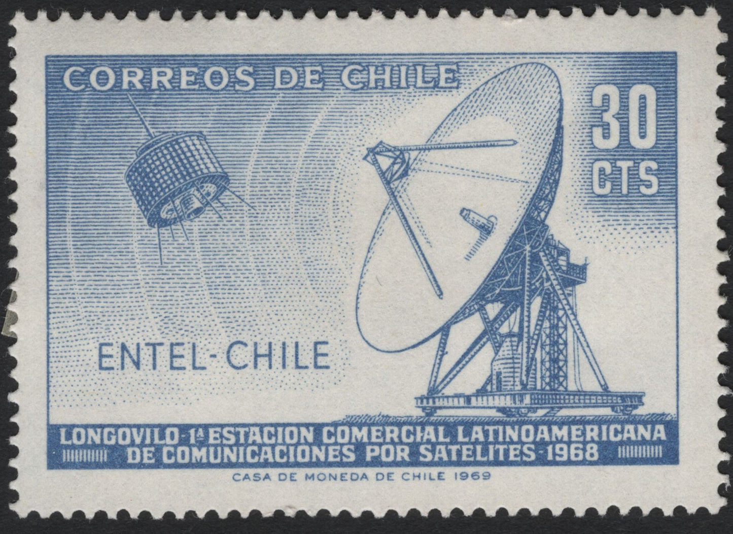 SCG7083 - Chile 1969 “Longovilo Satellite Station” (30 Centavos)