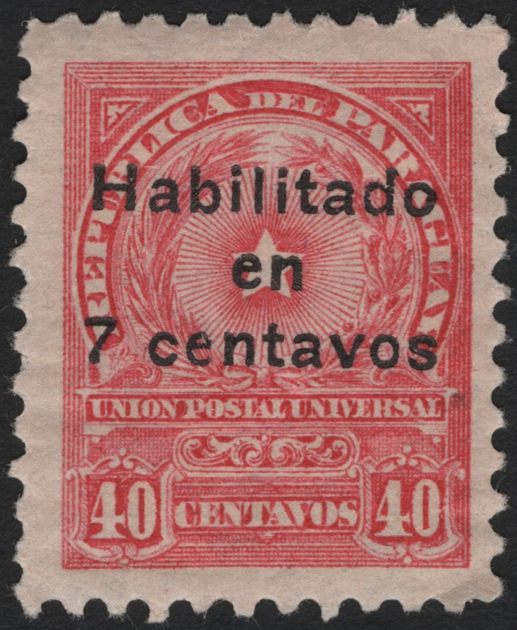 SCG7331 - Paraguay 1903–1905 Overprint Issue – “Habilitado en 7 centavos”